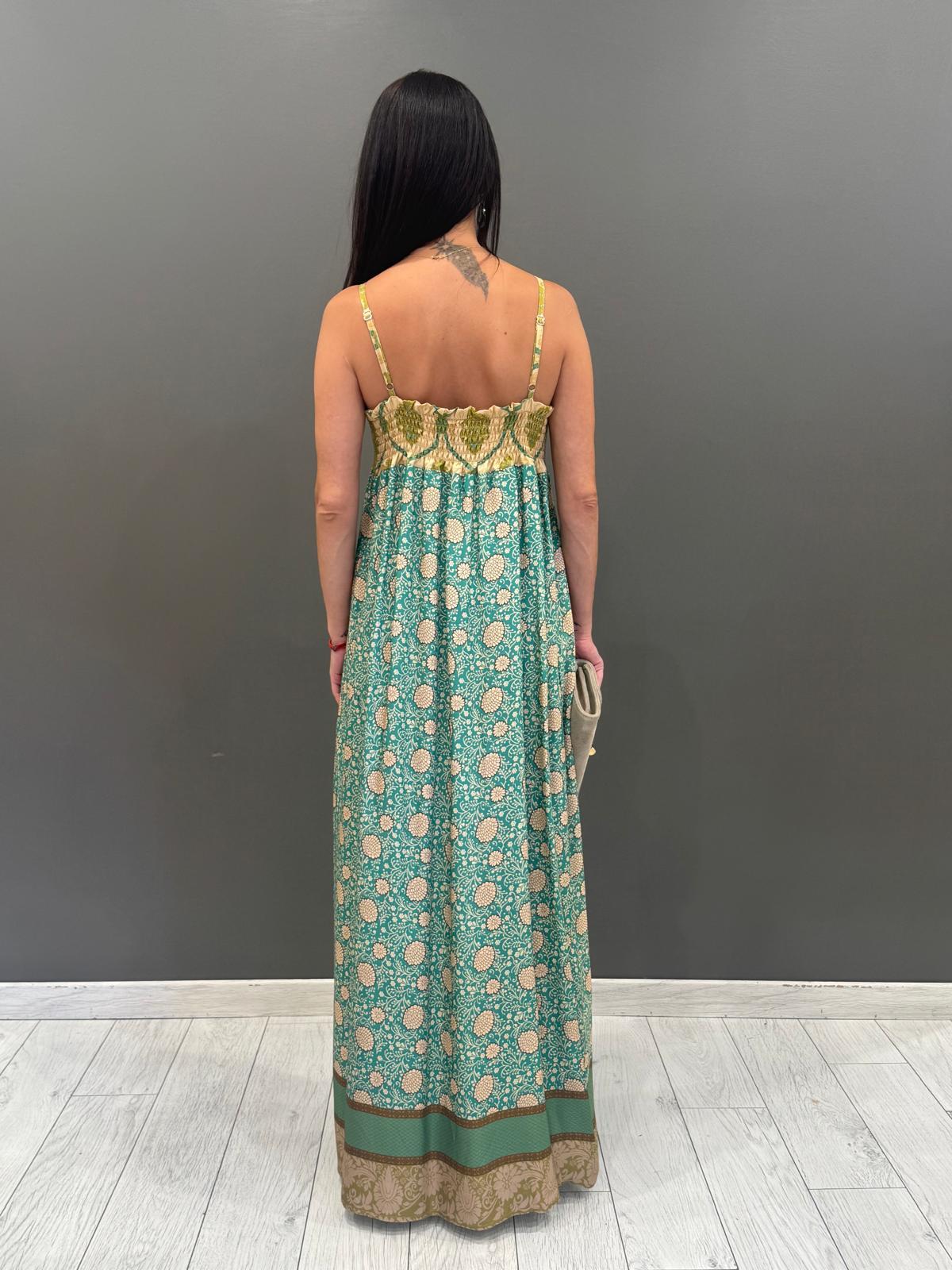 Abito lungo fantasia con spallina 25527 V1 WU'SIDE 