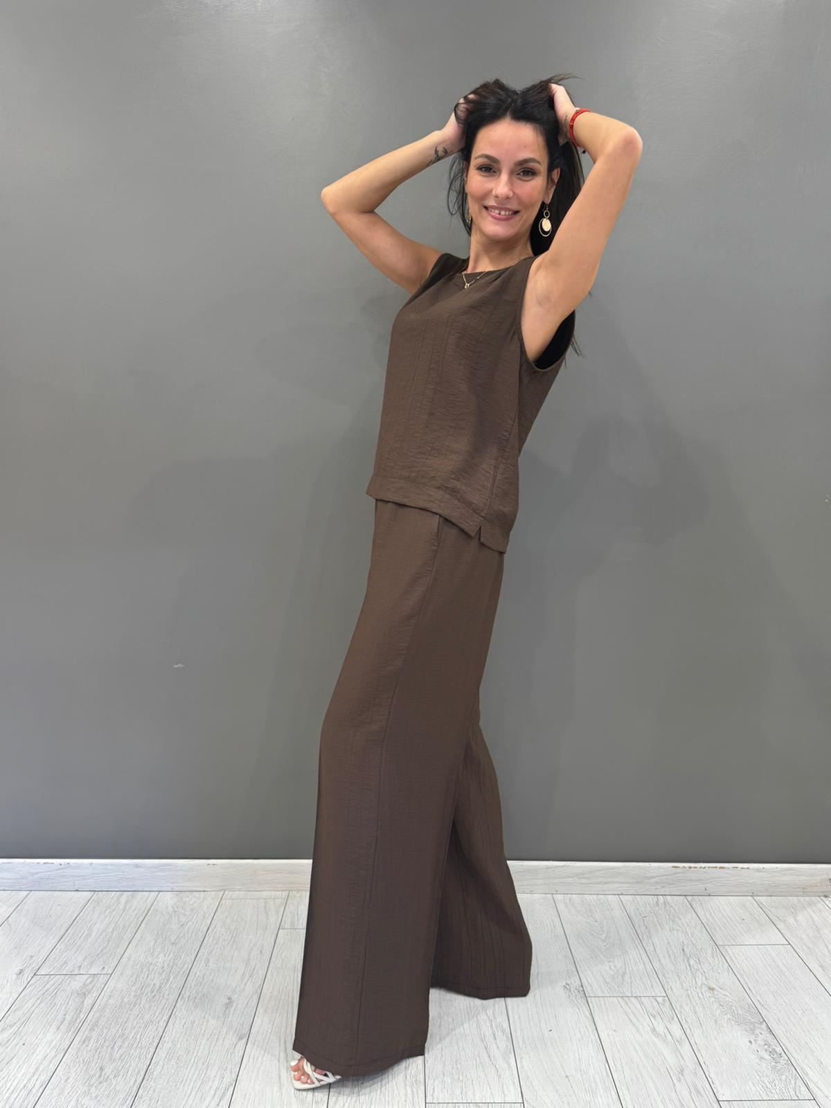 Pantalone fluido cioccolato CP316-25 MO REALI 