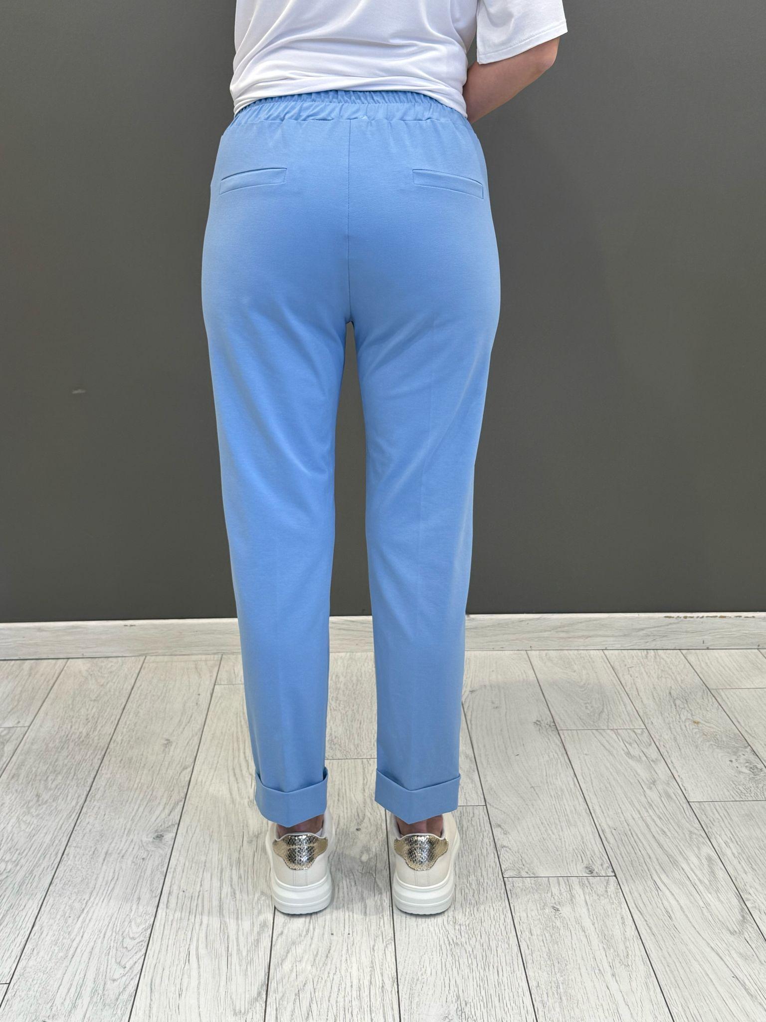 pantalonin jersey fitted con risvolto