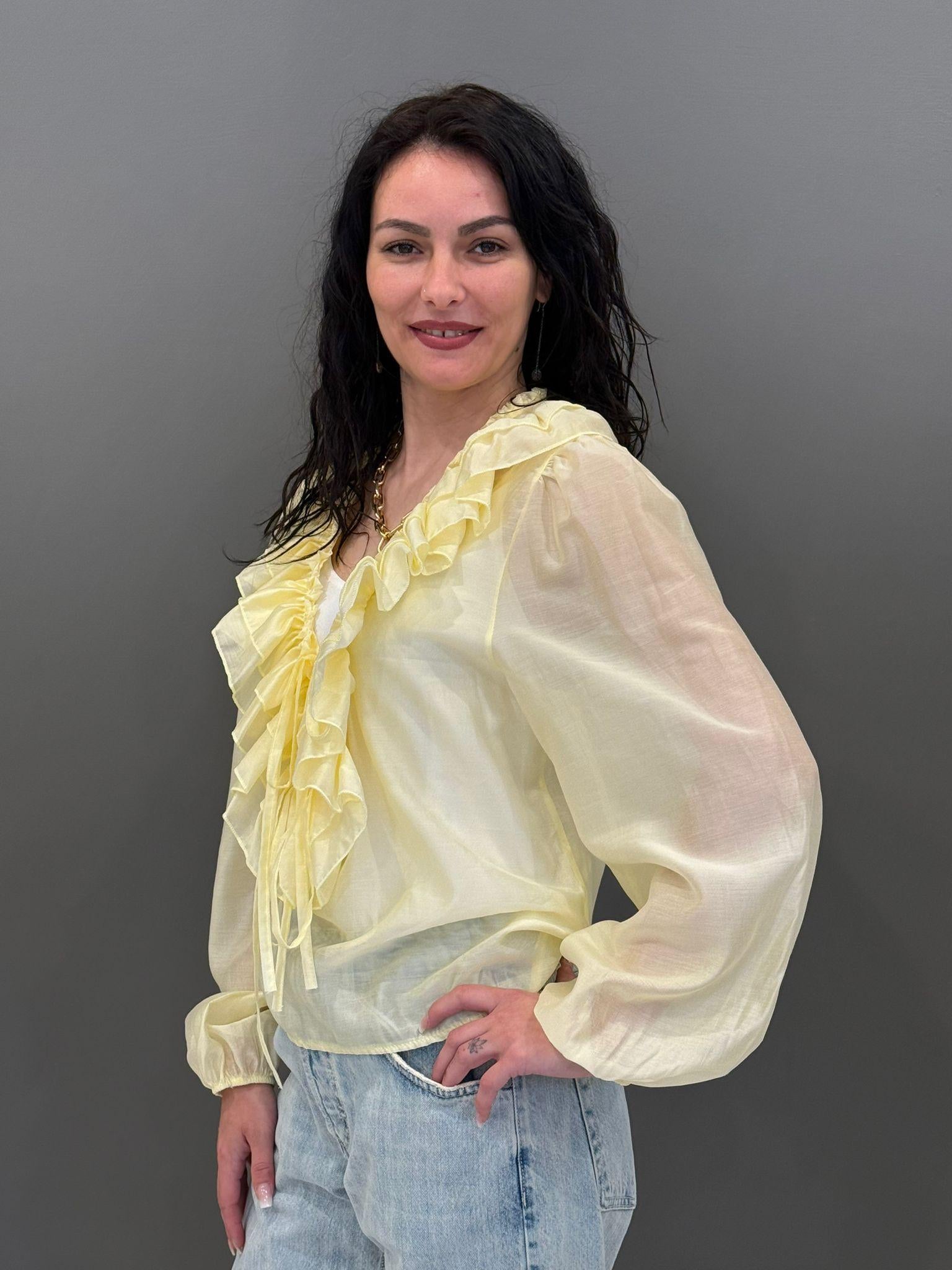 Camicia organza con rouches