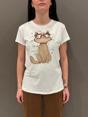 T-shirt stampa gatto MK236 BE REALI 