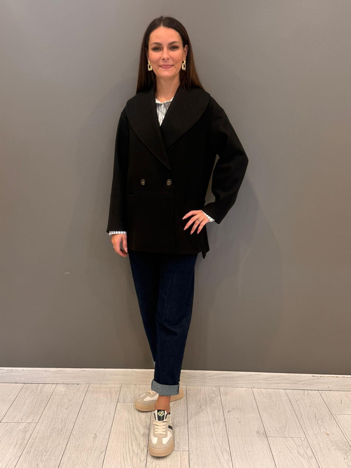 Cappotto corto over misto lana 20461 NE CRISTINA GAVIOLI 