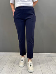 Pantaloni jersey fitted con risvolta