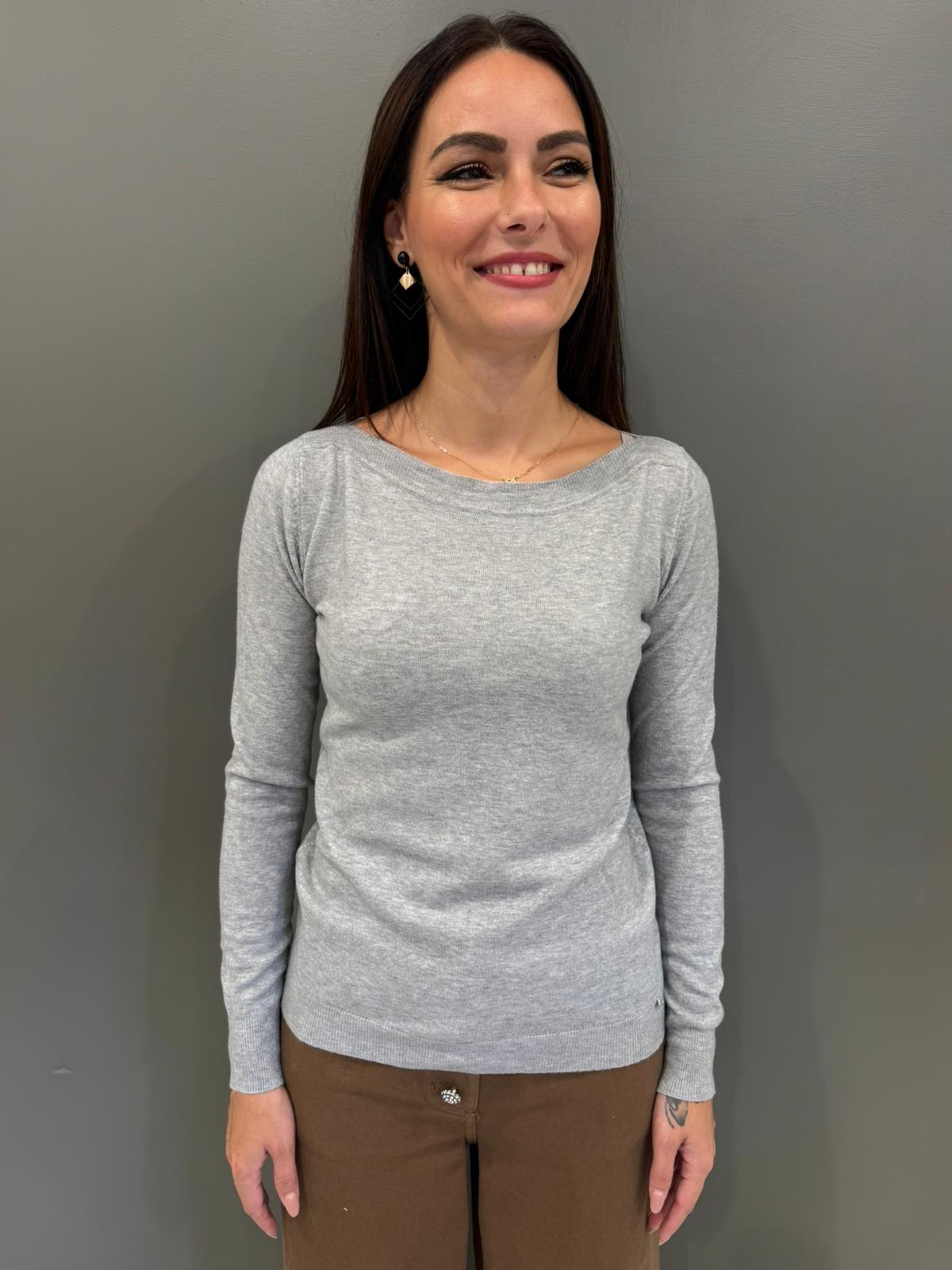 Maglia scollo a barca in viscosa e lana 20002 GR CRISTINA GAVIOLI 