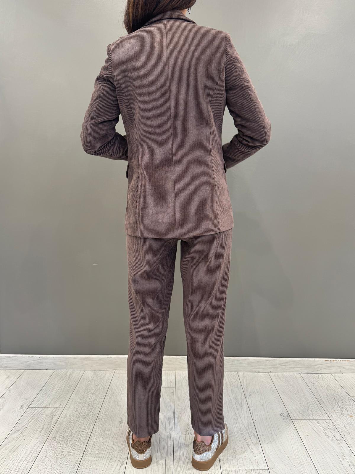 tailleur monopetto velluto a coste 20413 MO CRISTINA GAVIOLI 