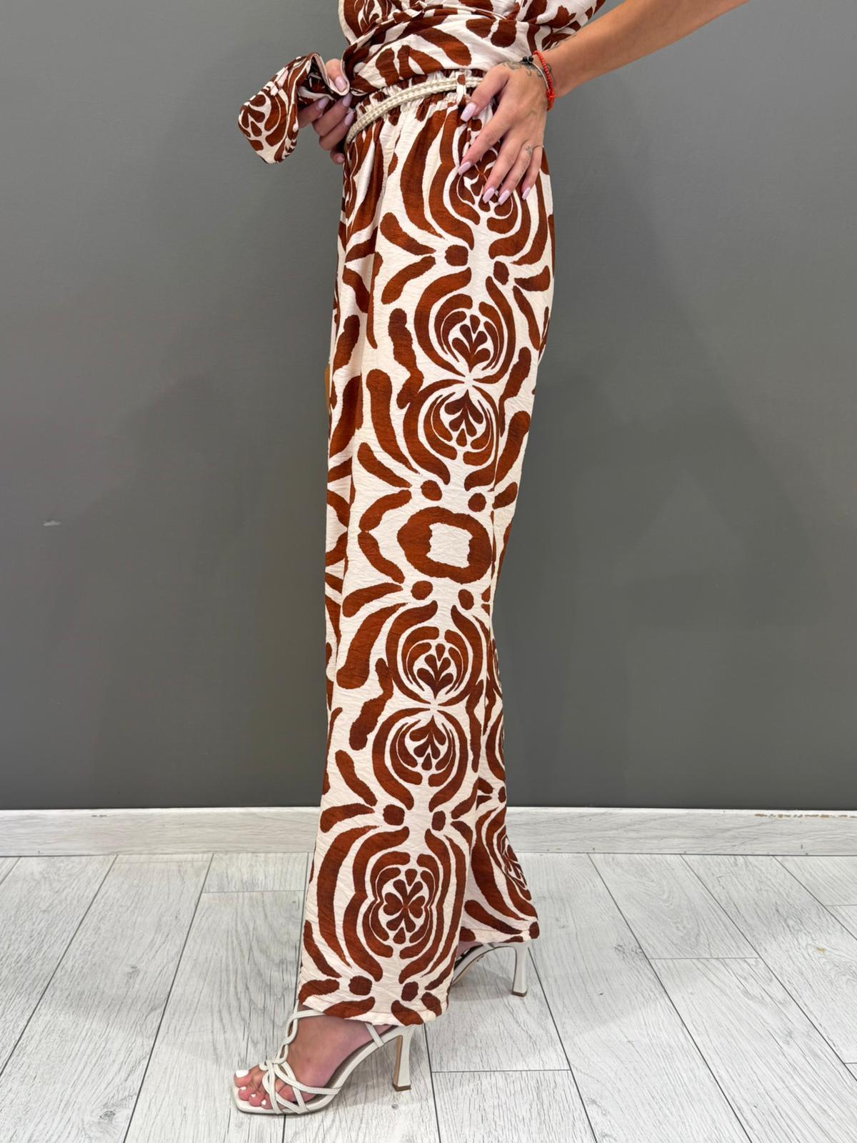 Completo fantasia con cintura in tessuto  Blusa e pantalone 19092-89 RUPA REBECCA 