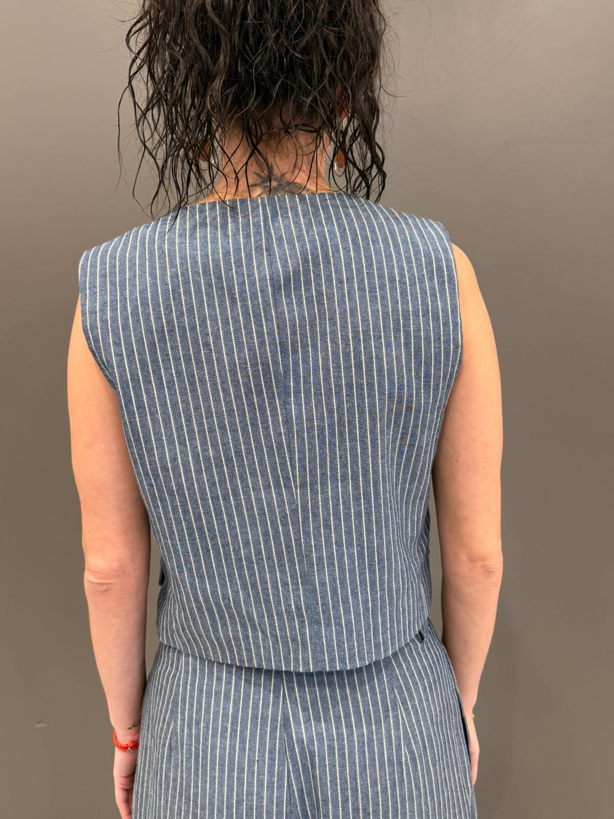 Gilet gessato 23610 POPA REALI 