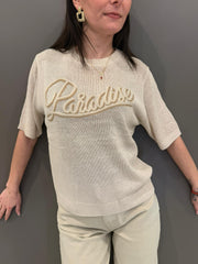 Maglia girocollo con stampa paradise VS087 BE REBECCA 