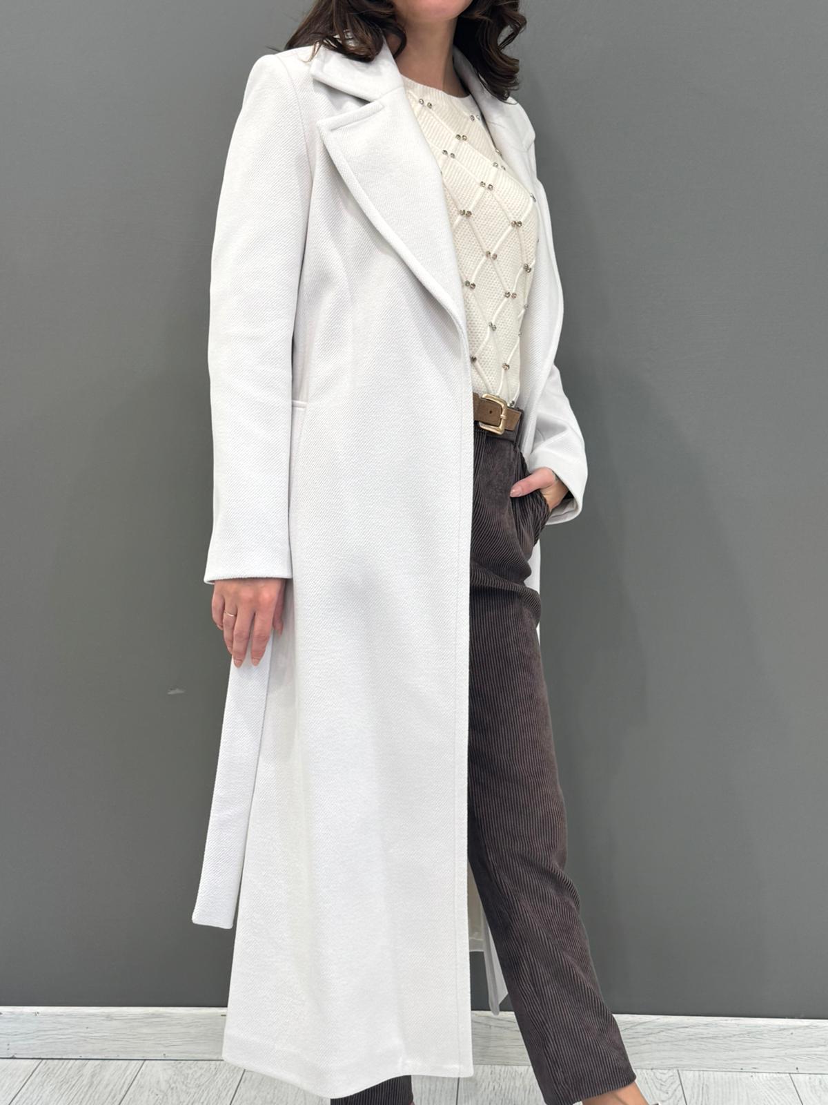 Cappotto lungo con cintura 20456 CR CRISTINA GAVIOLI 