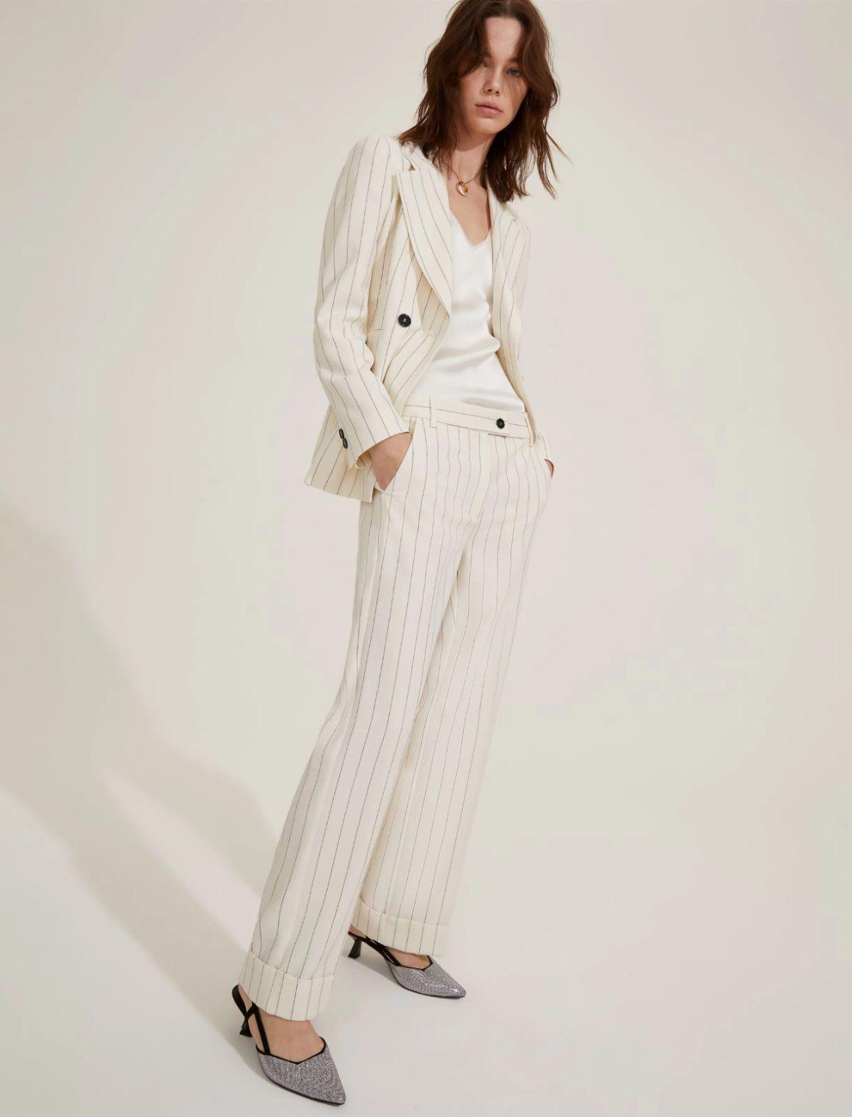 Pantalone con risvolo - Bianco lana AGRA2 001 EMME MARELLA 