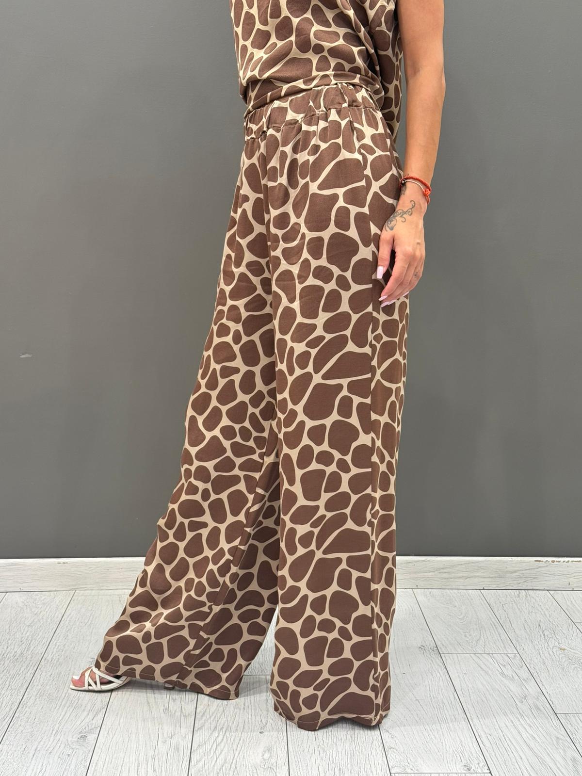Pantalone palazzo stampa giraffa
