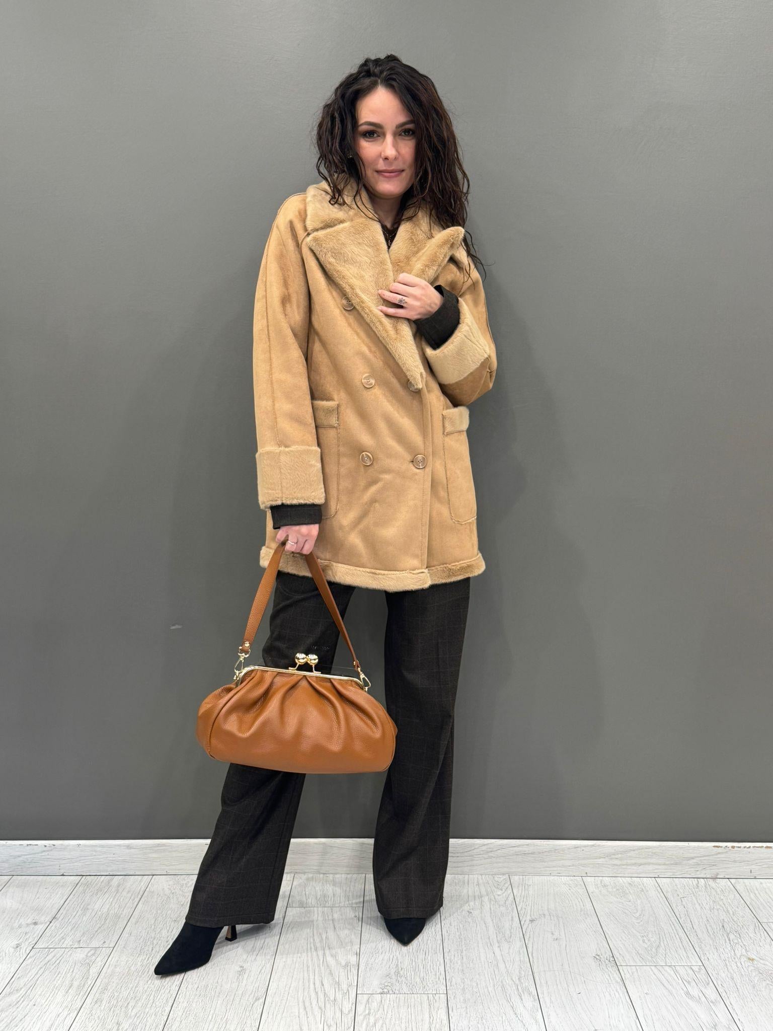 Giaccone montone doppio petto 20308 CA CRISTINA GAVIOLI 