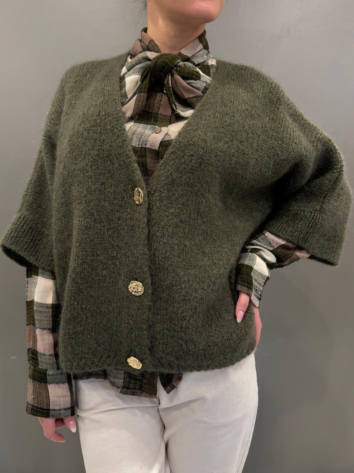 Cardigan misto mohair oversize 23059-1 VE REBECCA 