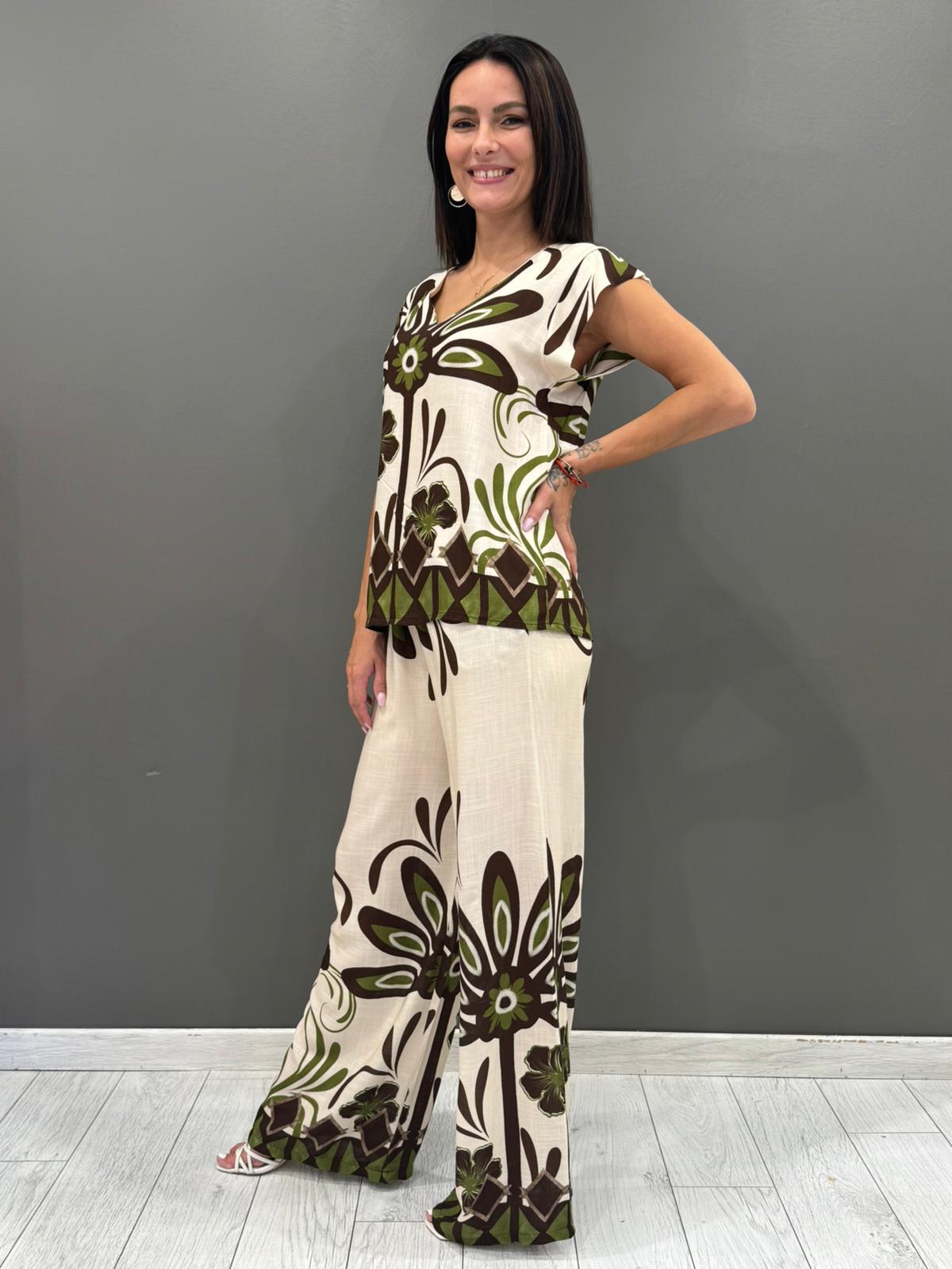 Top in viscosa stampa floreale grafica 11606FZ PAVE REBECCA 
