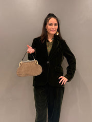 Blazer in velluto verde 25578 V4 WU'SIDE 