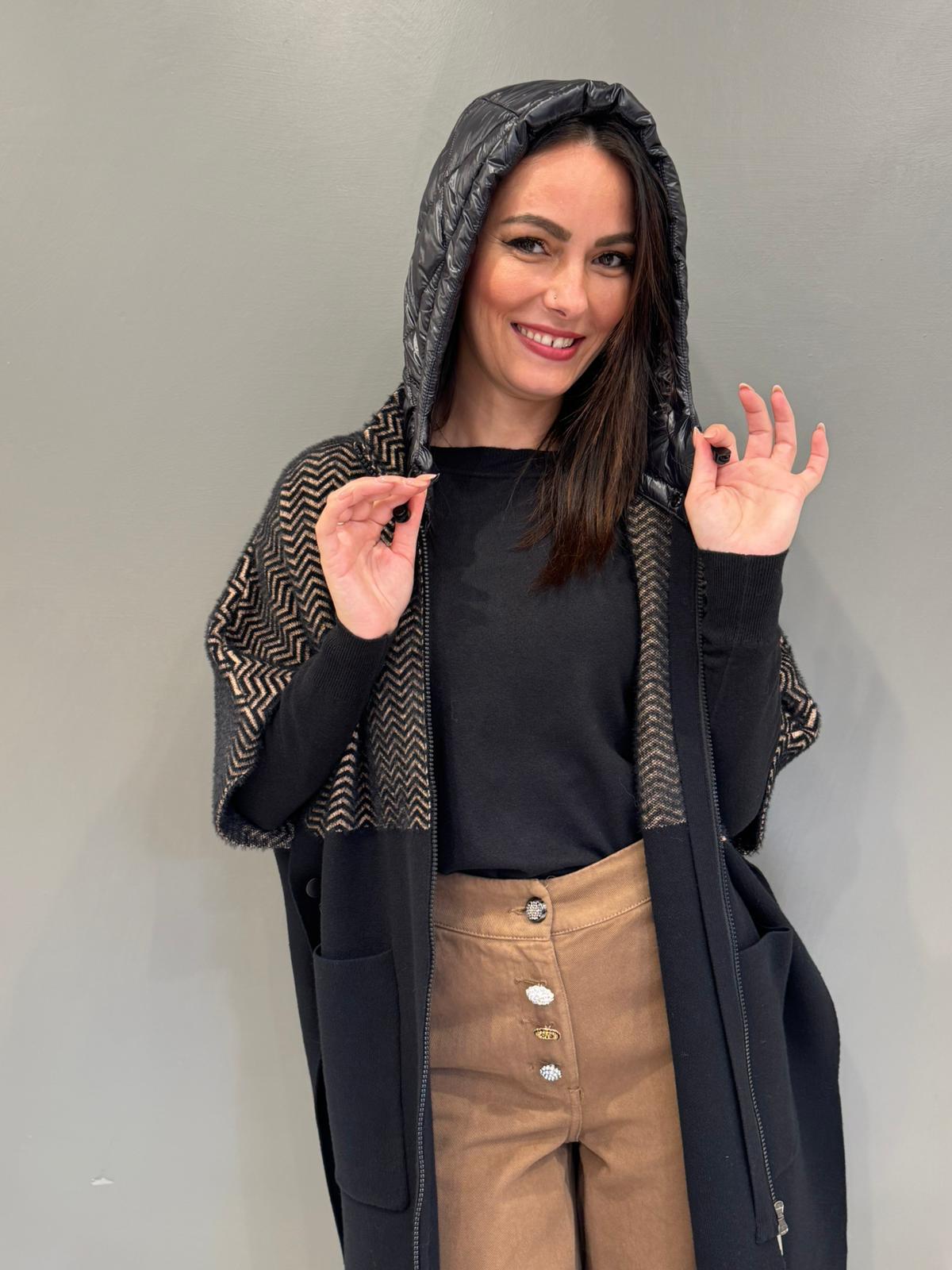 Mantella frange maglia e tessuto LODOLITE 116 REALI 