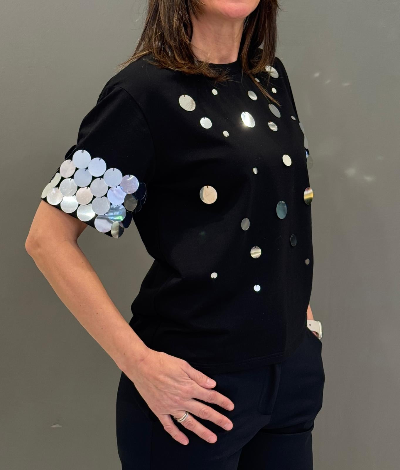 T-shirt macropaillettes 30109V1 NEAR CRISTINA GAVIOLI 