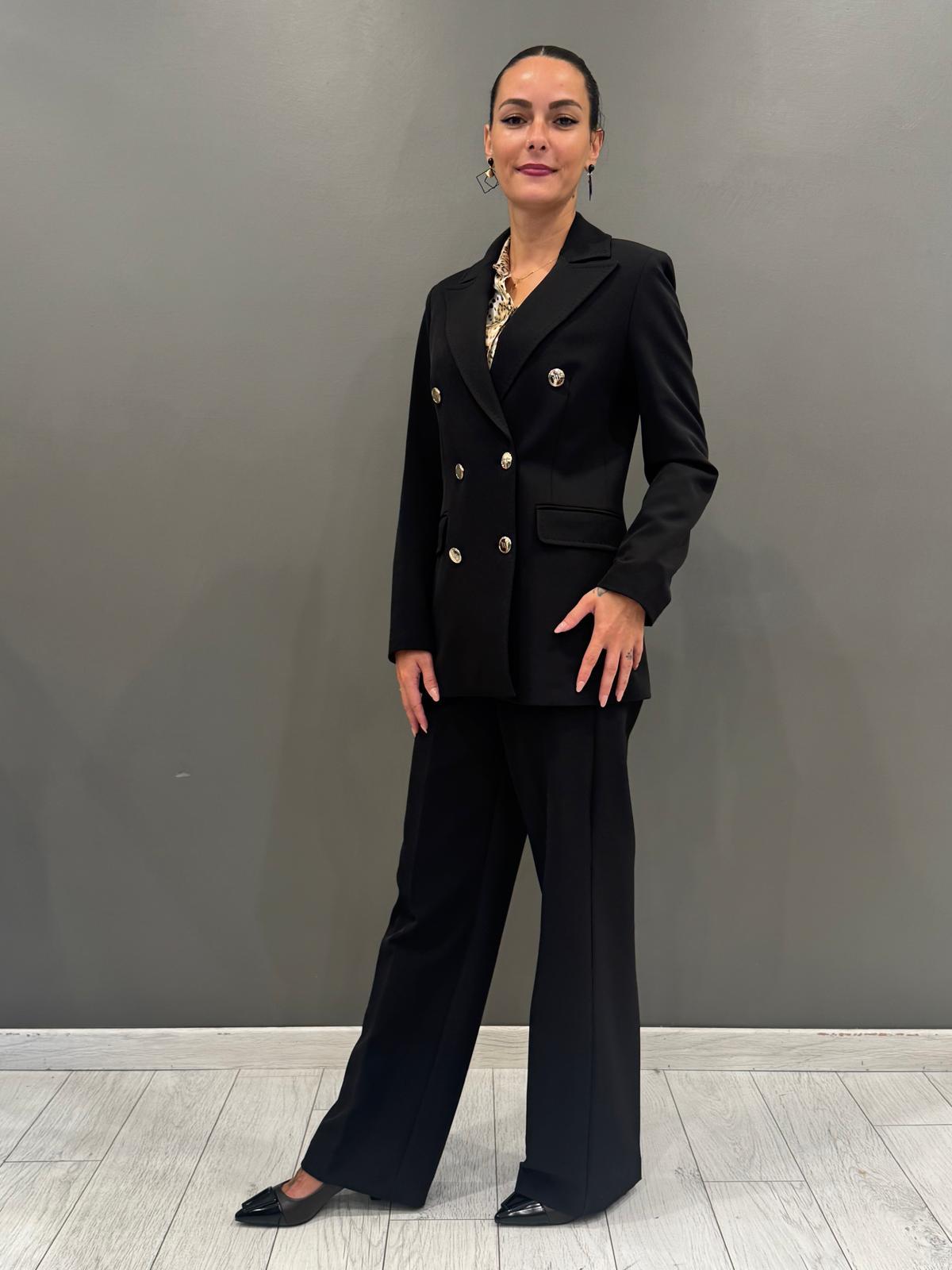 Tailleur doppiopetto bottoni oro 20434 NE CRISTINA GAVIOLI 