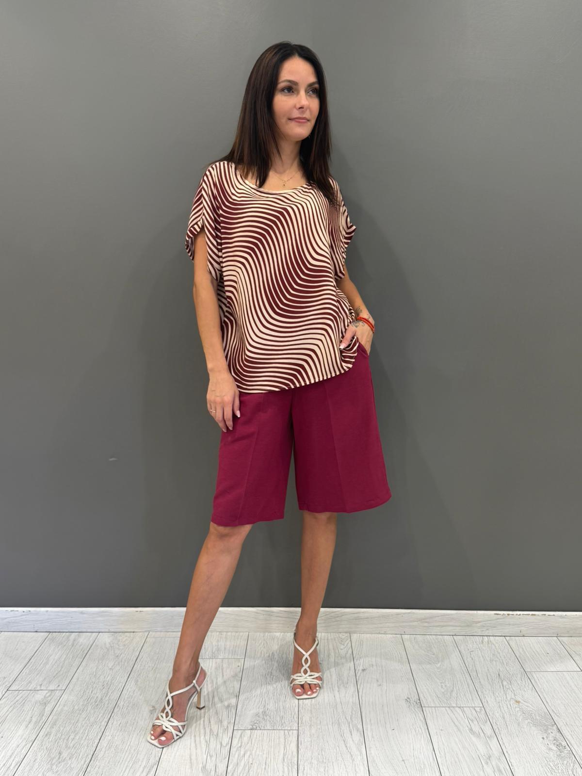 Blusa in viscosa stampa optical CC569-25 VI REALI 