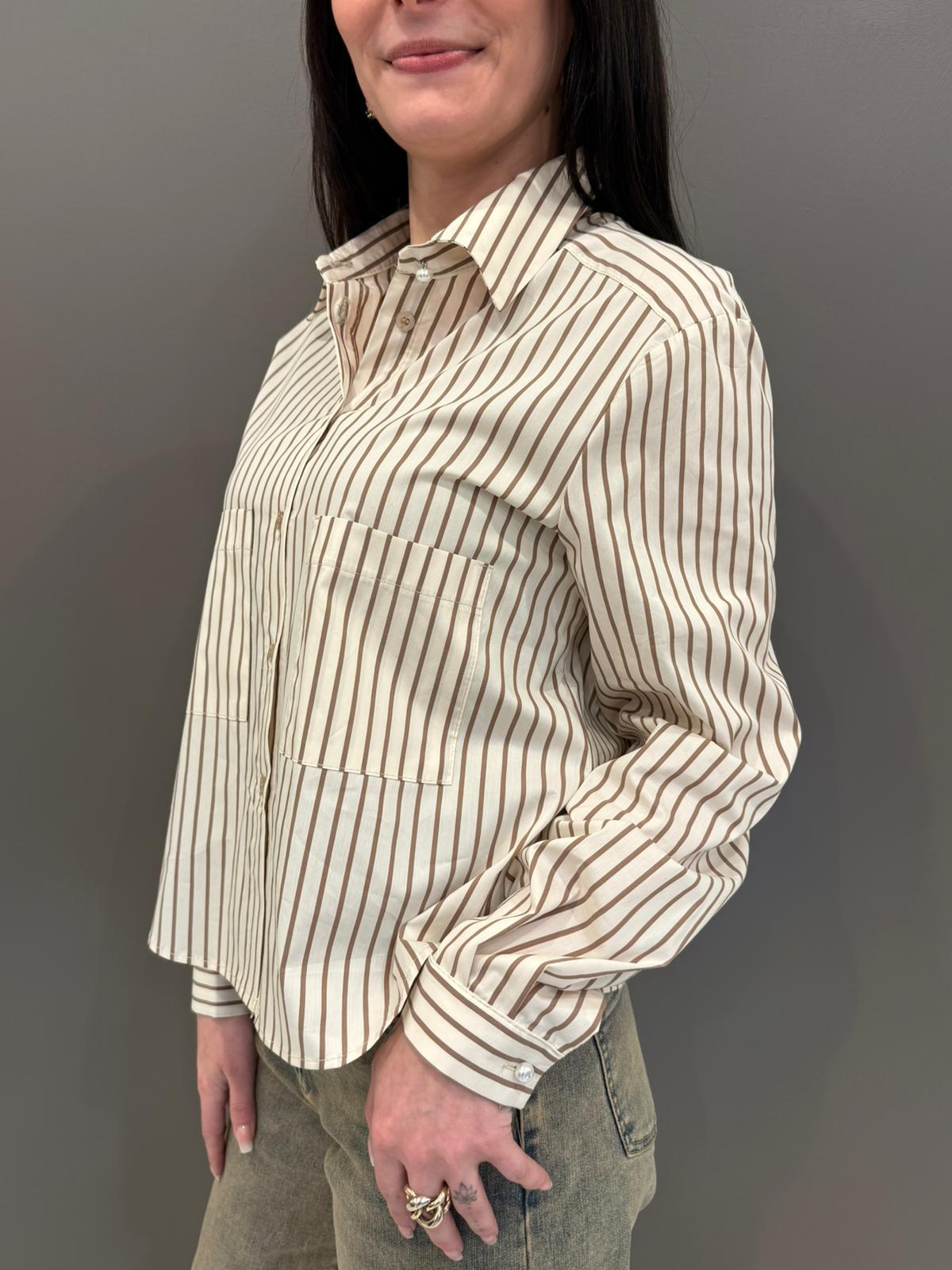 Camicia corta bastoncino OMCM331 BU CRISTINA GAVIOLI 