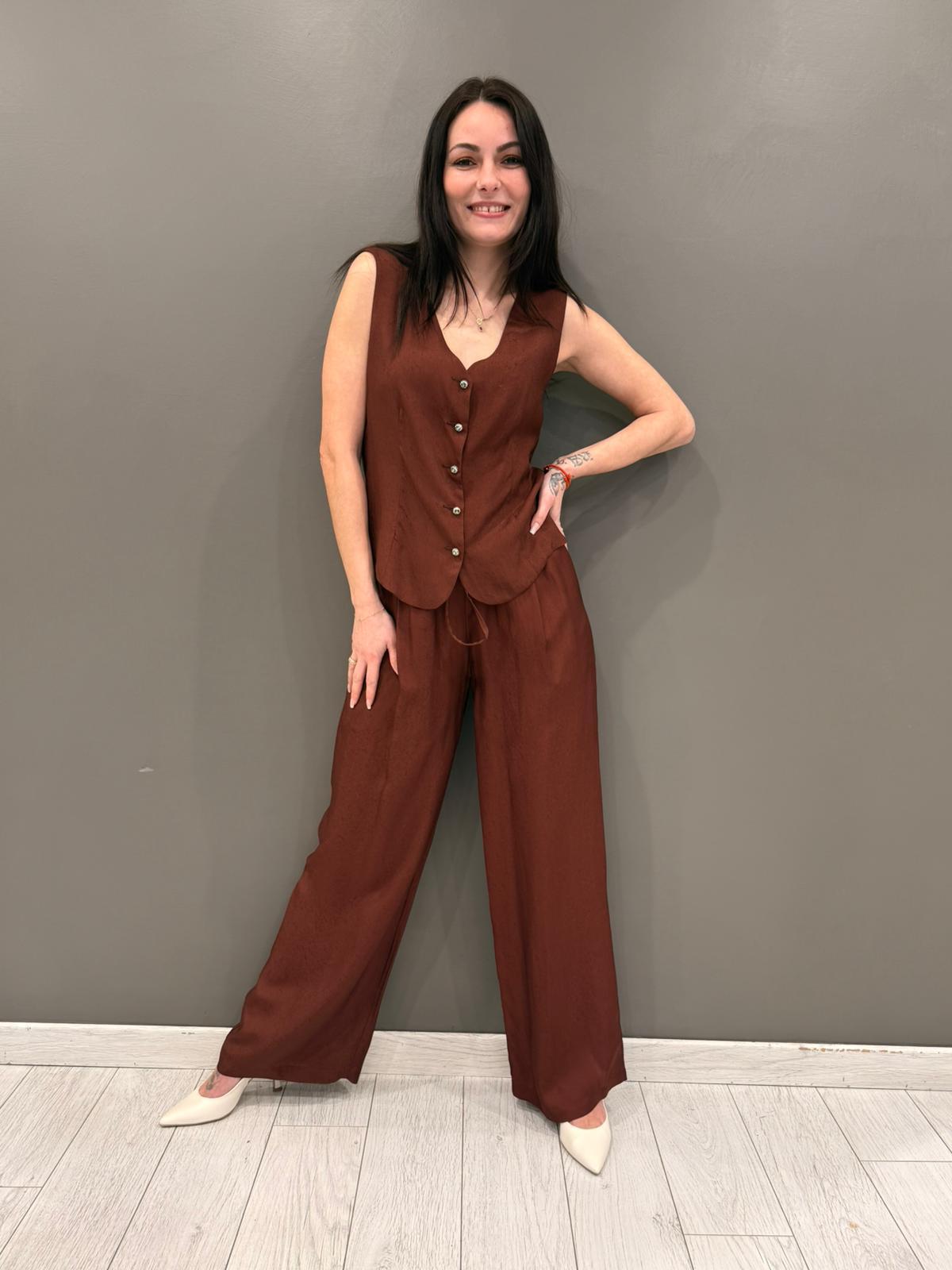 Gilet con bottone gioiello 26293 MA WU'SIDE 