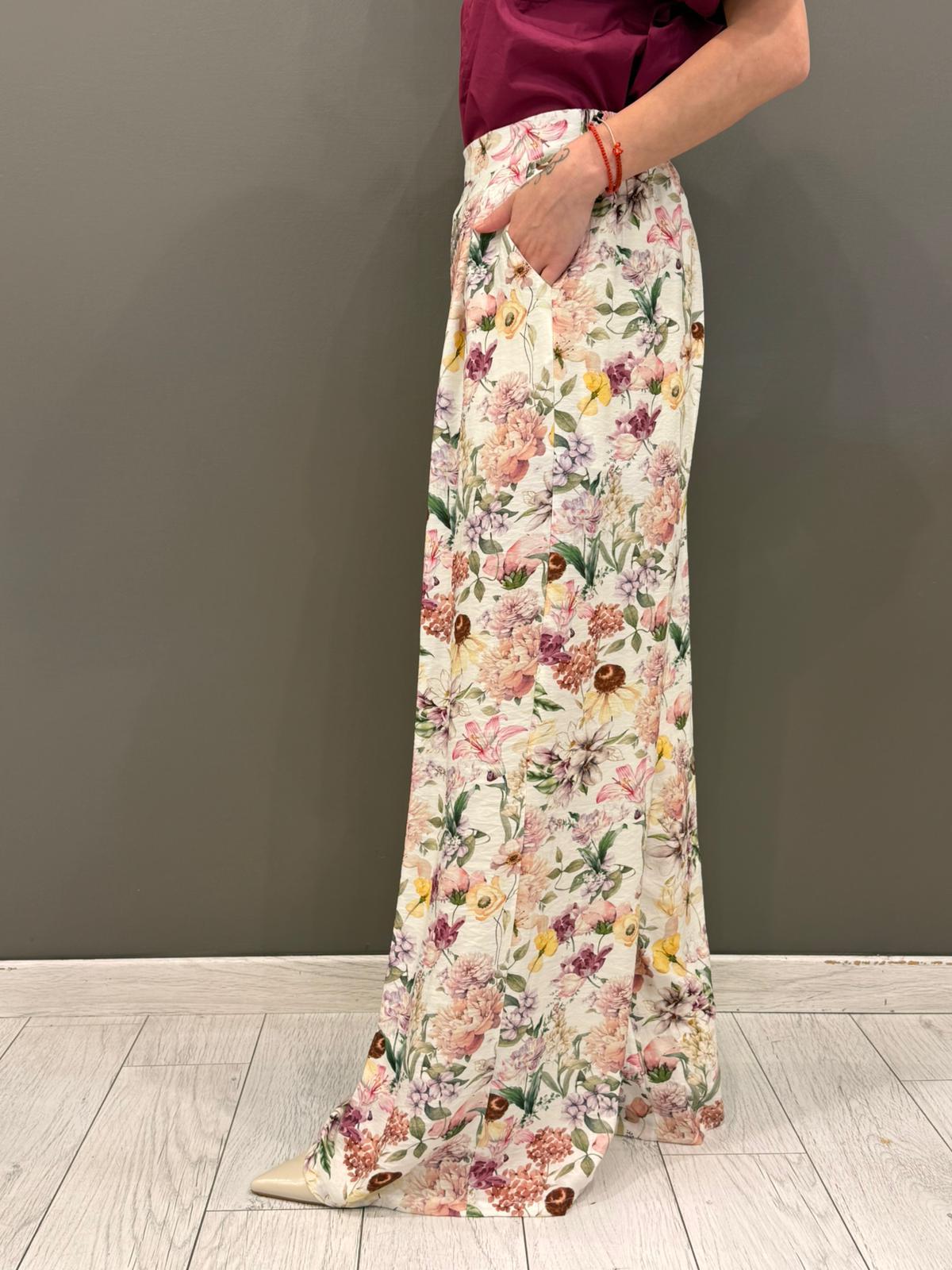 Pantaloni wide stampa floreale CIV23825 PA CRISTINA GAVIOLI 