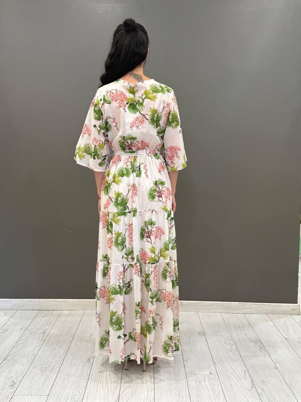 Abito lungo fantasia incrociato 25571 AV WU'SIDE 