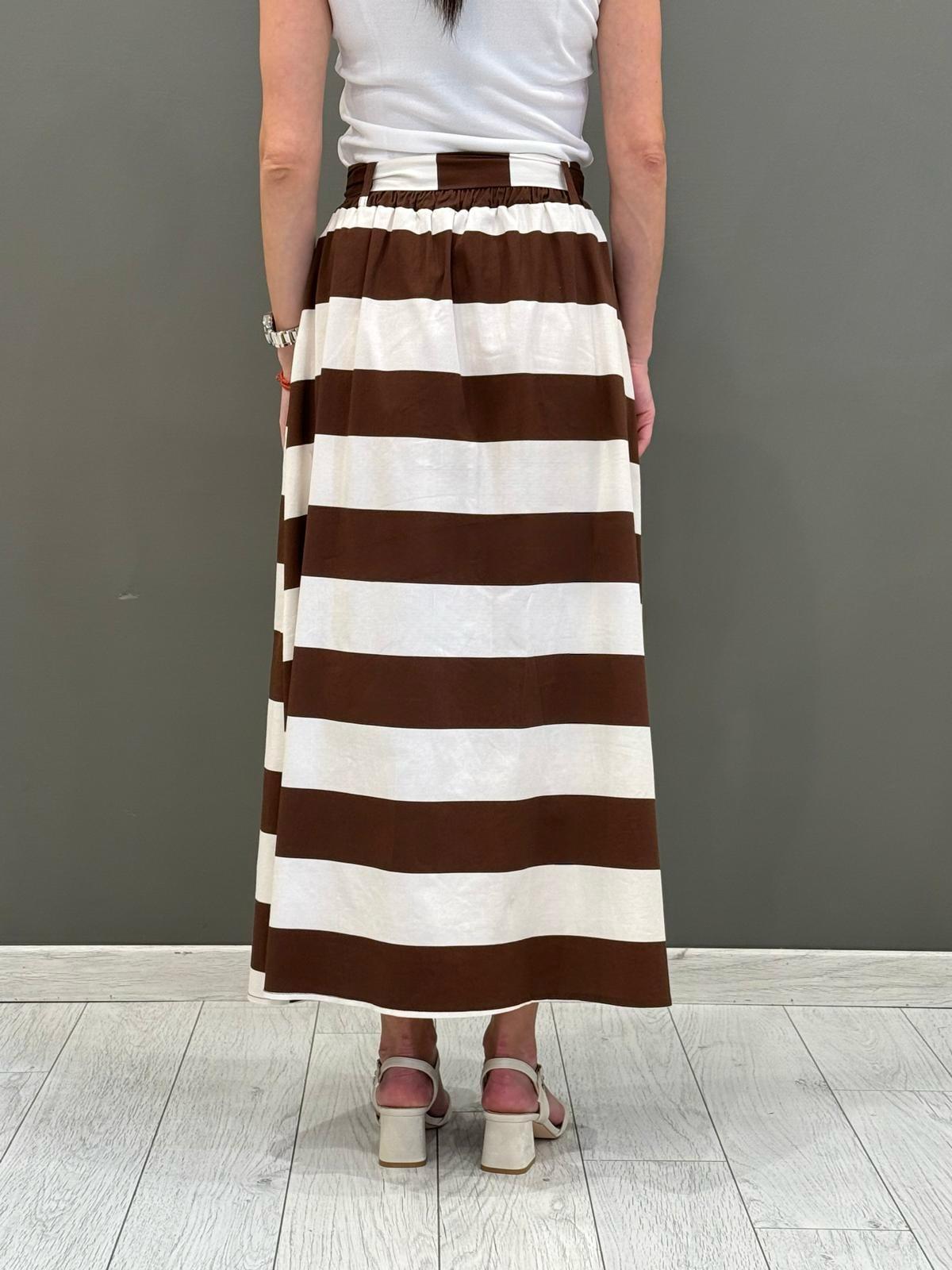 Gonna a righe con cintura CH259-25 001 CRISTINA GAVIOLI 