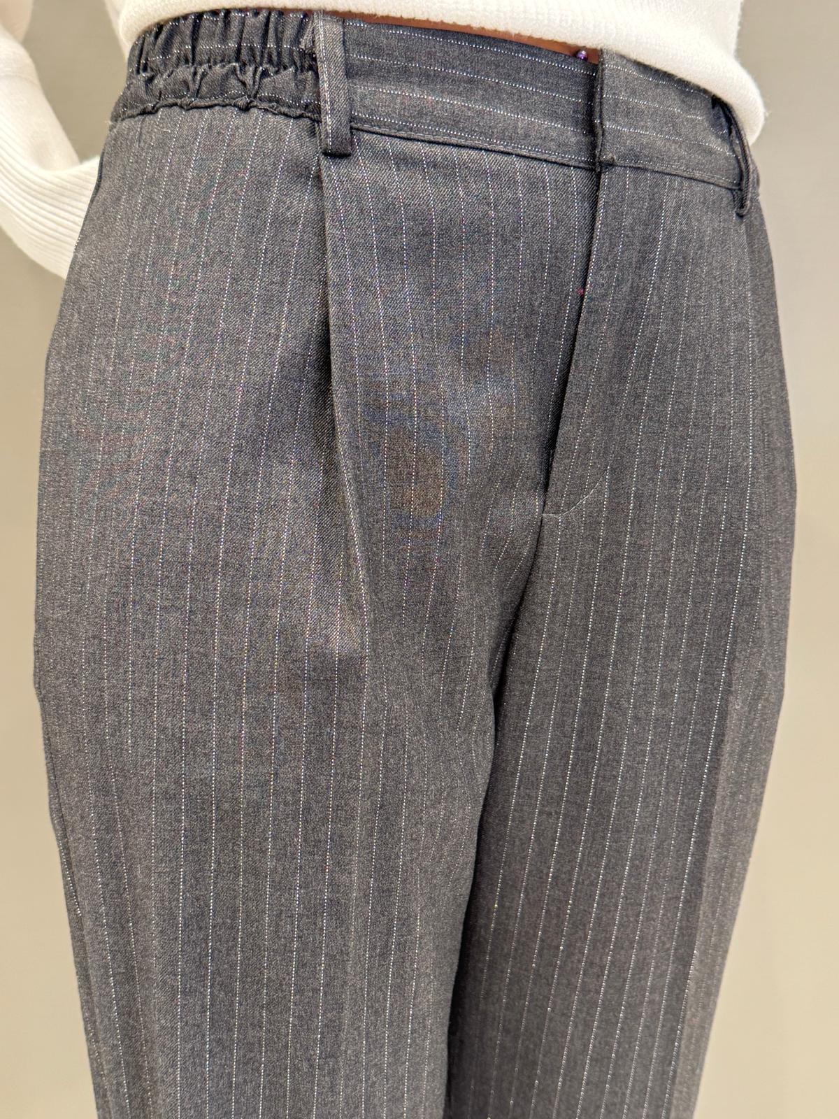 Pantalone gessato grigio 20508 U CRISTINA GAVIOLI 