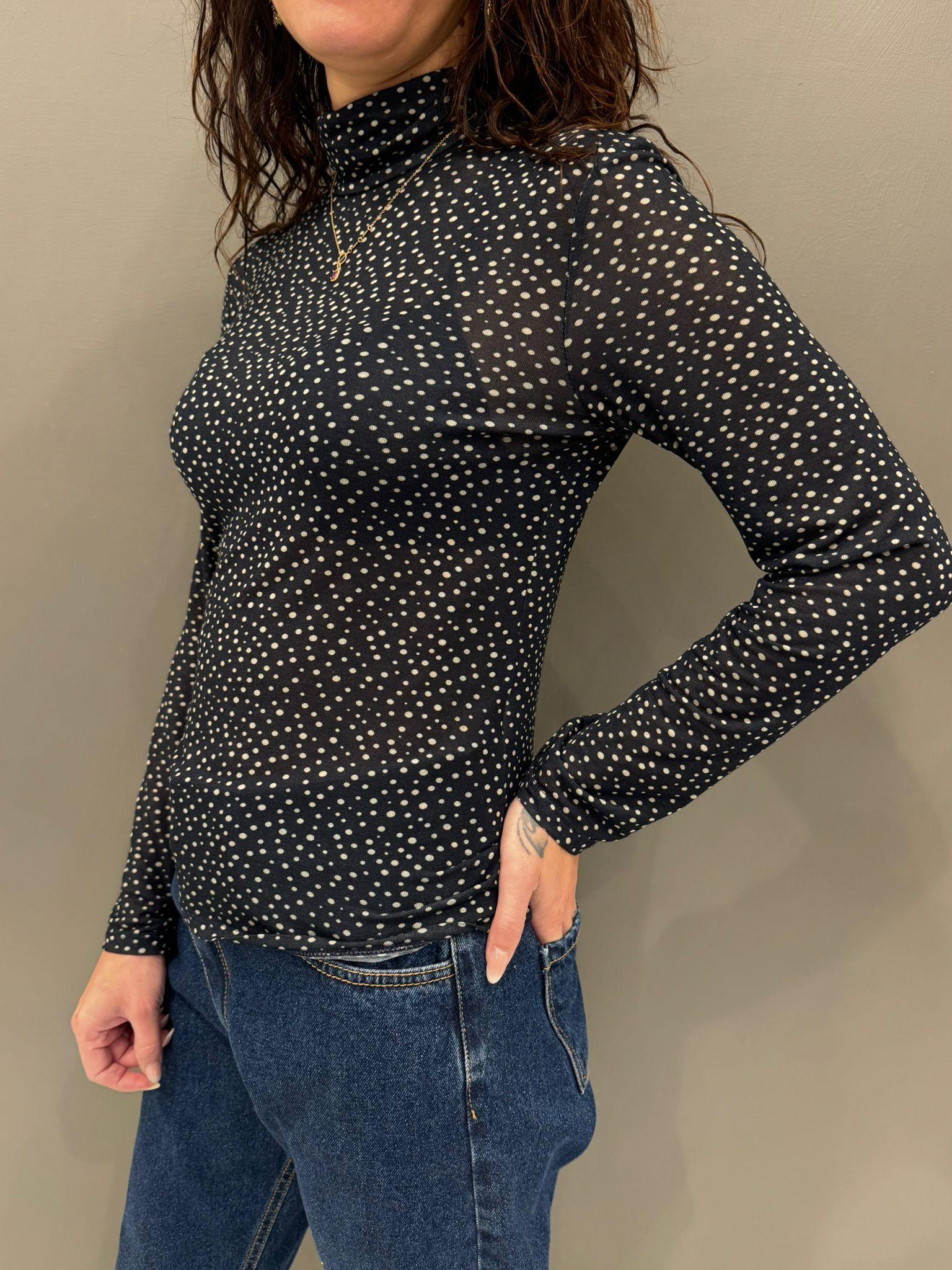 maglia ciclista ml fantasia pois 13036 BL REBECCA 