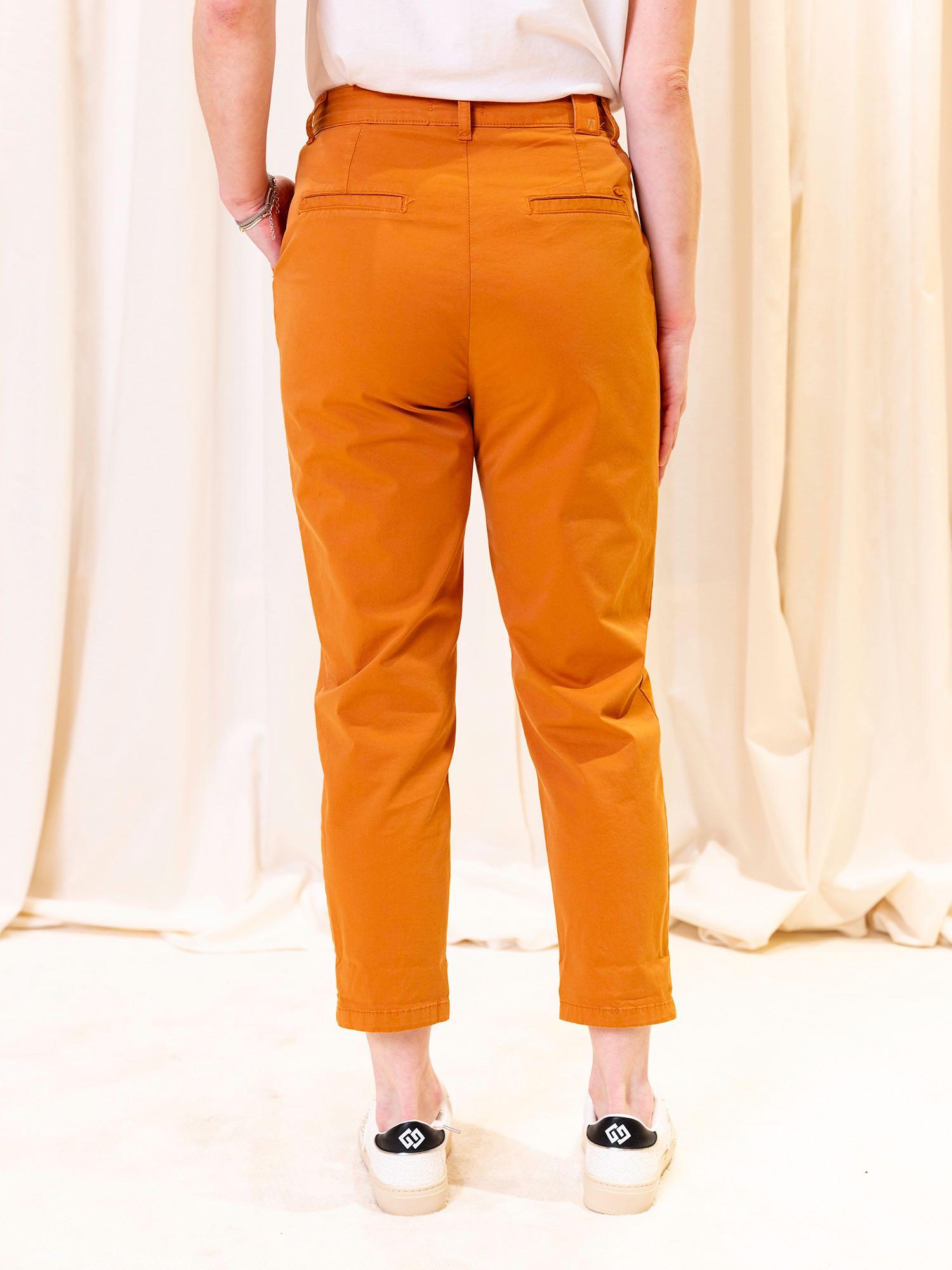 Pantalone con pinces e risvolto 30501V2 CAN WHITE WISE 