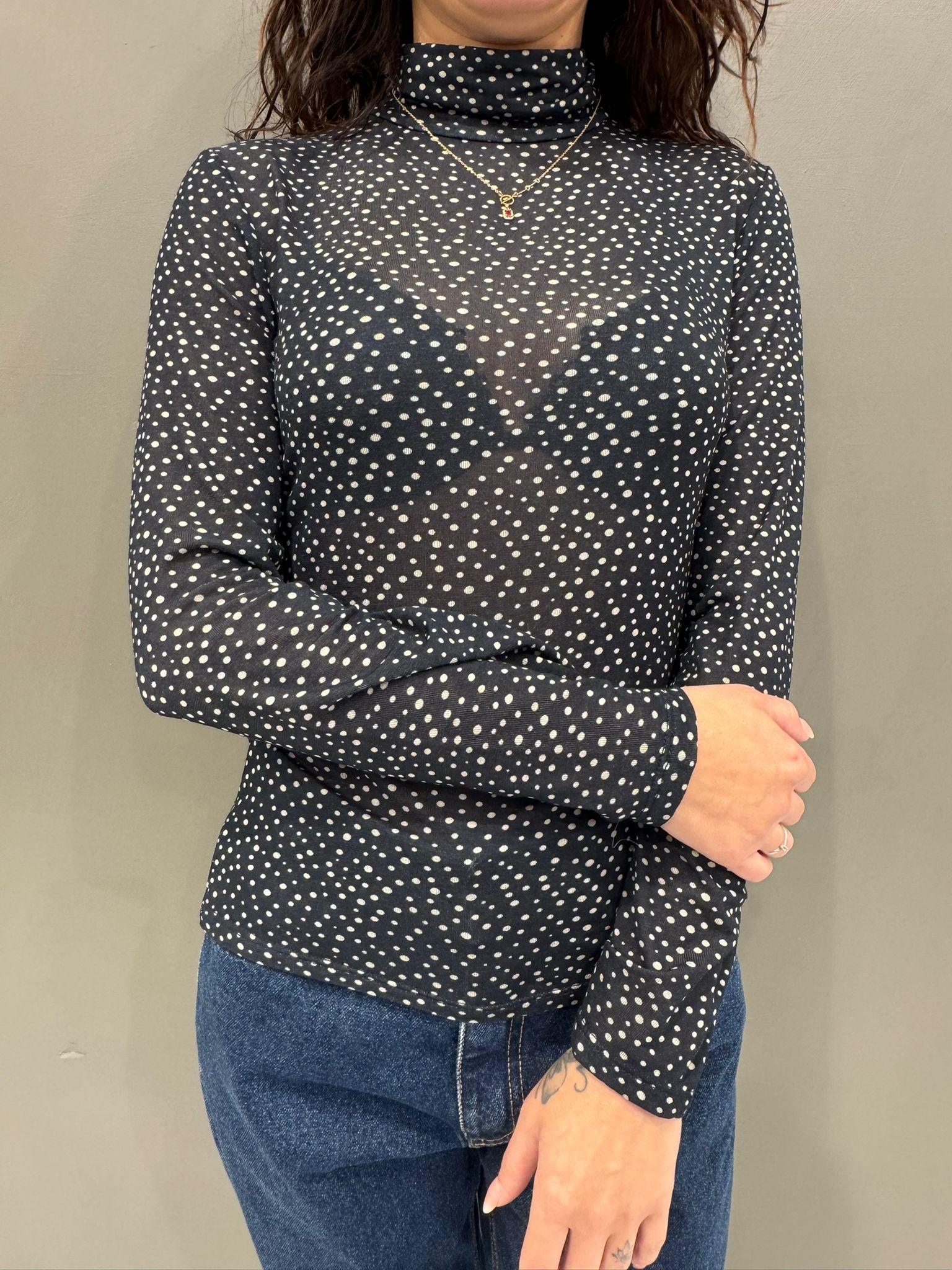 maglia ciclista ml fantasia pois 13036 BL REBECCA 