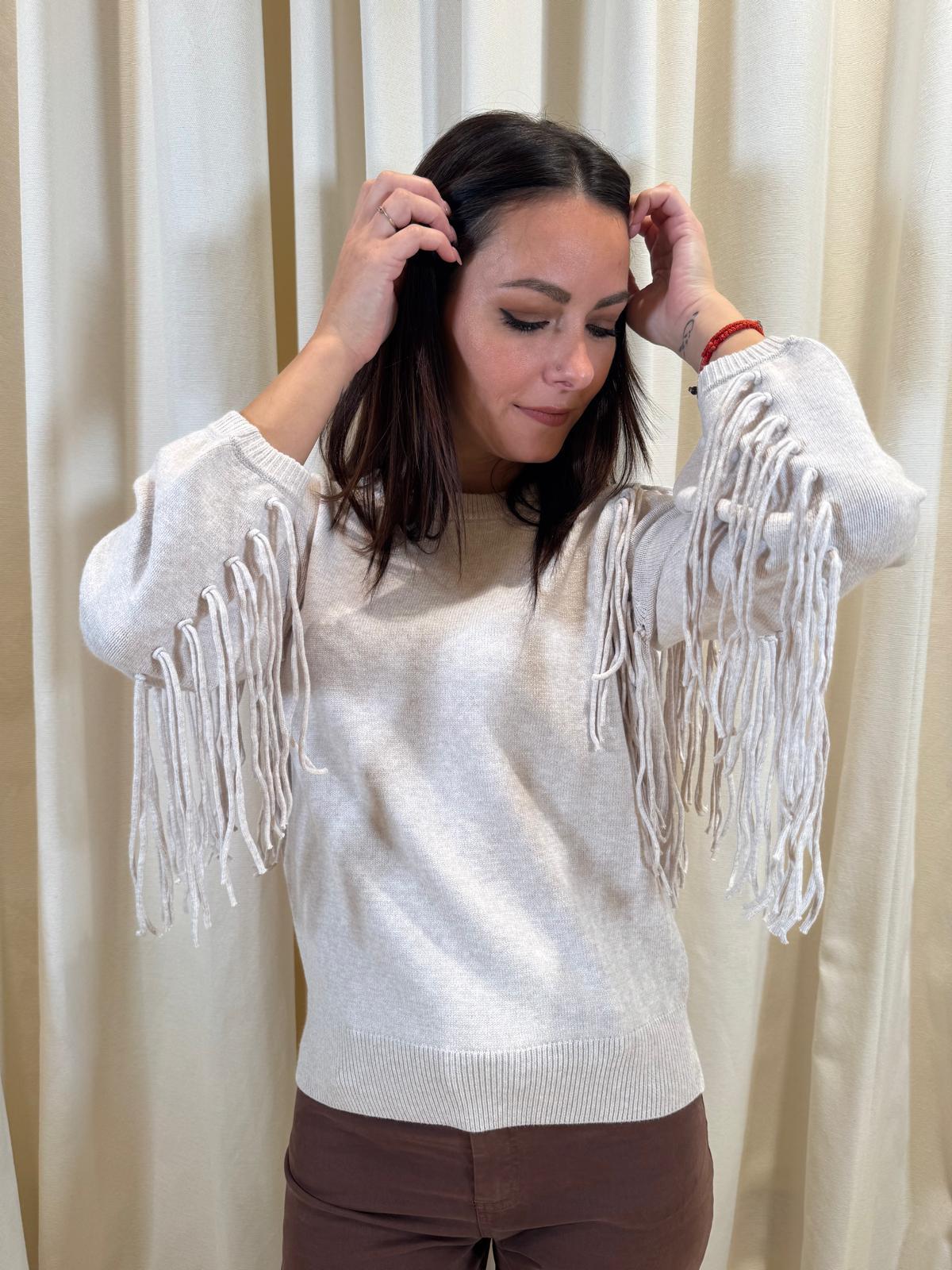 Maglioncino corto con frange FALCO 004 EMME MARELLA 