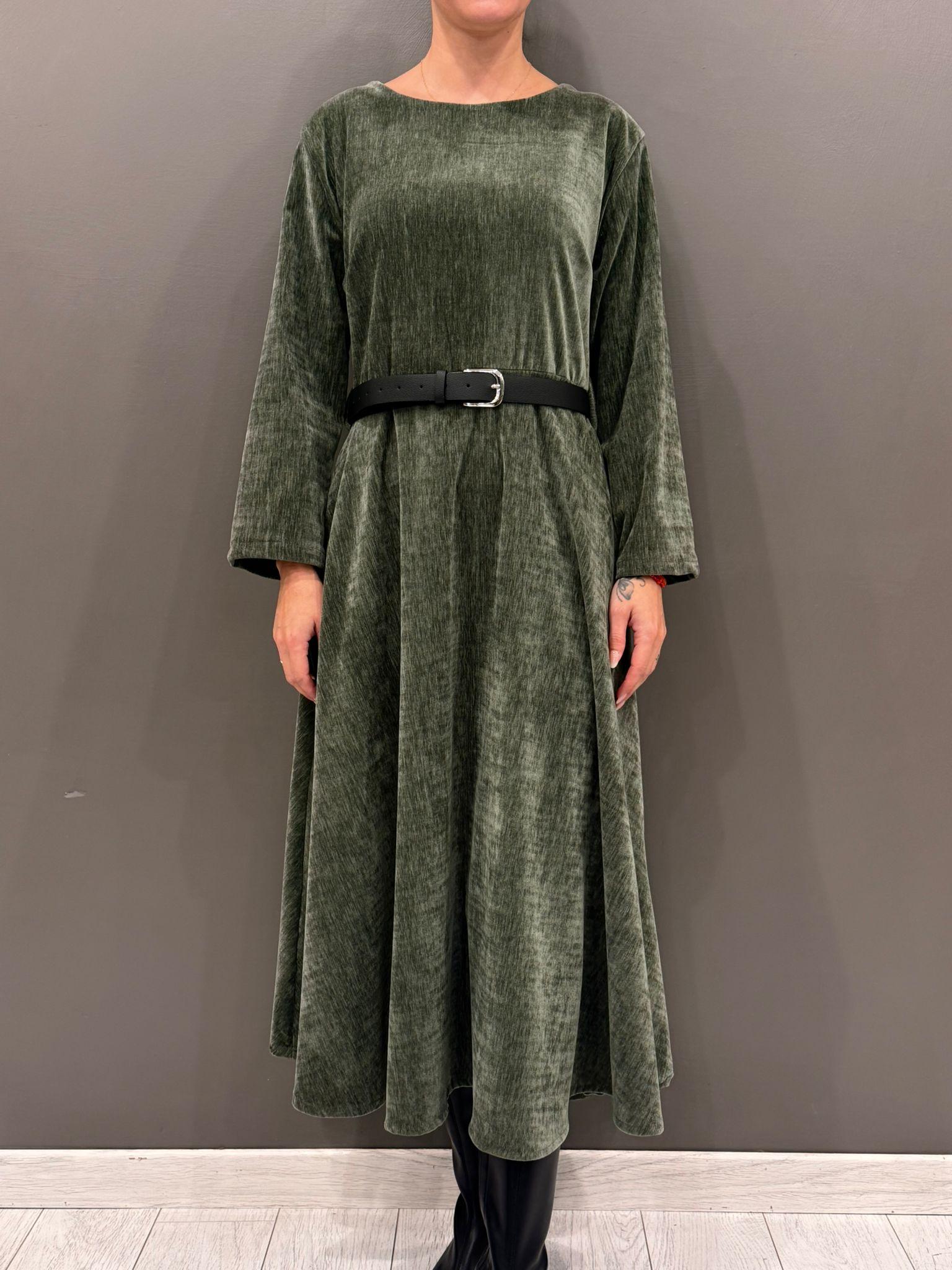 Abito velluto liscio goffr 19379P VE REBECCA 