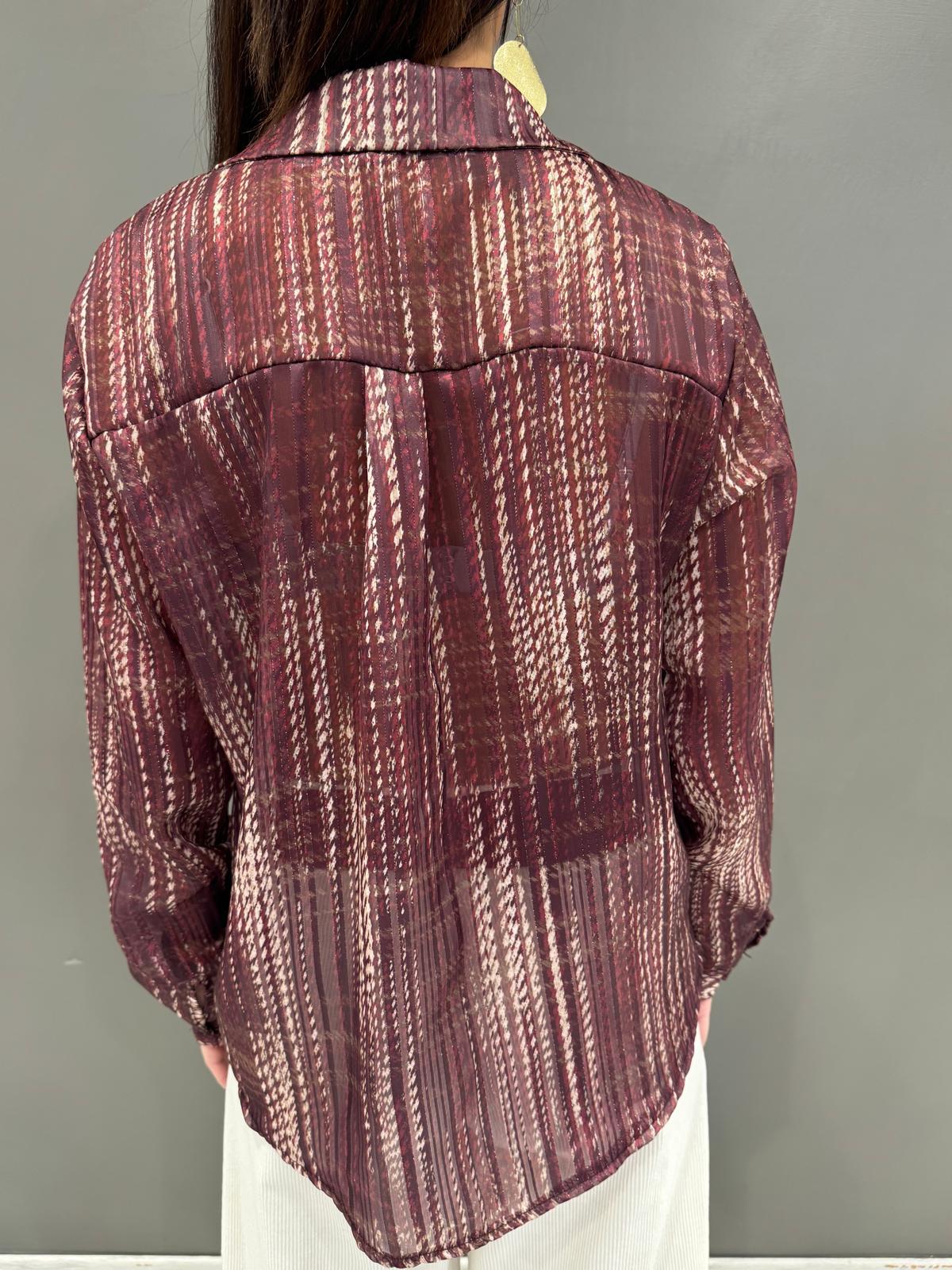 Camicia donna con lurex fantasia 3957-24 BO REBECCA 