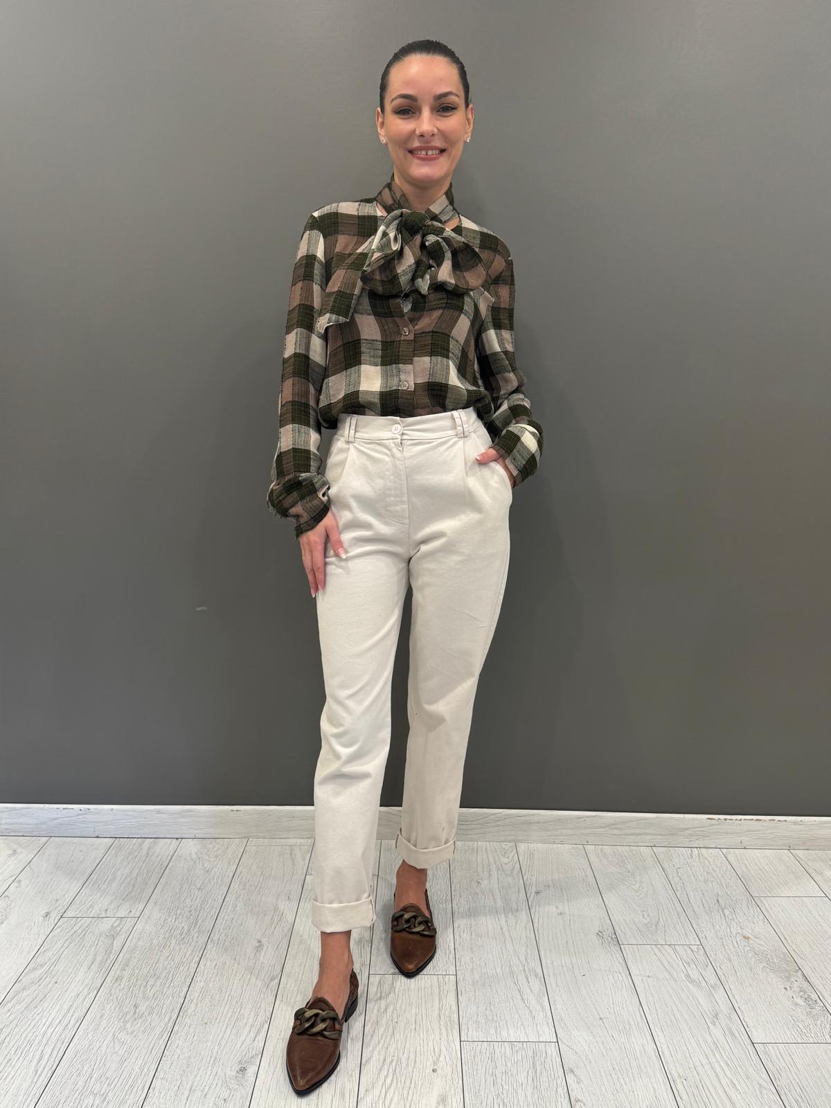 Camicia check british con fiocco 79024Q20-21 FA REBECCA 