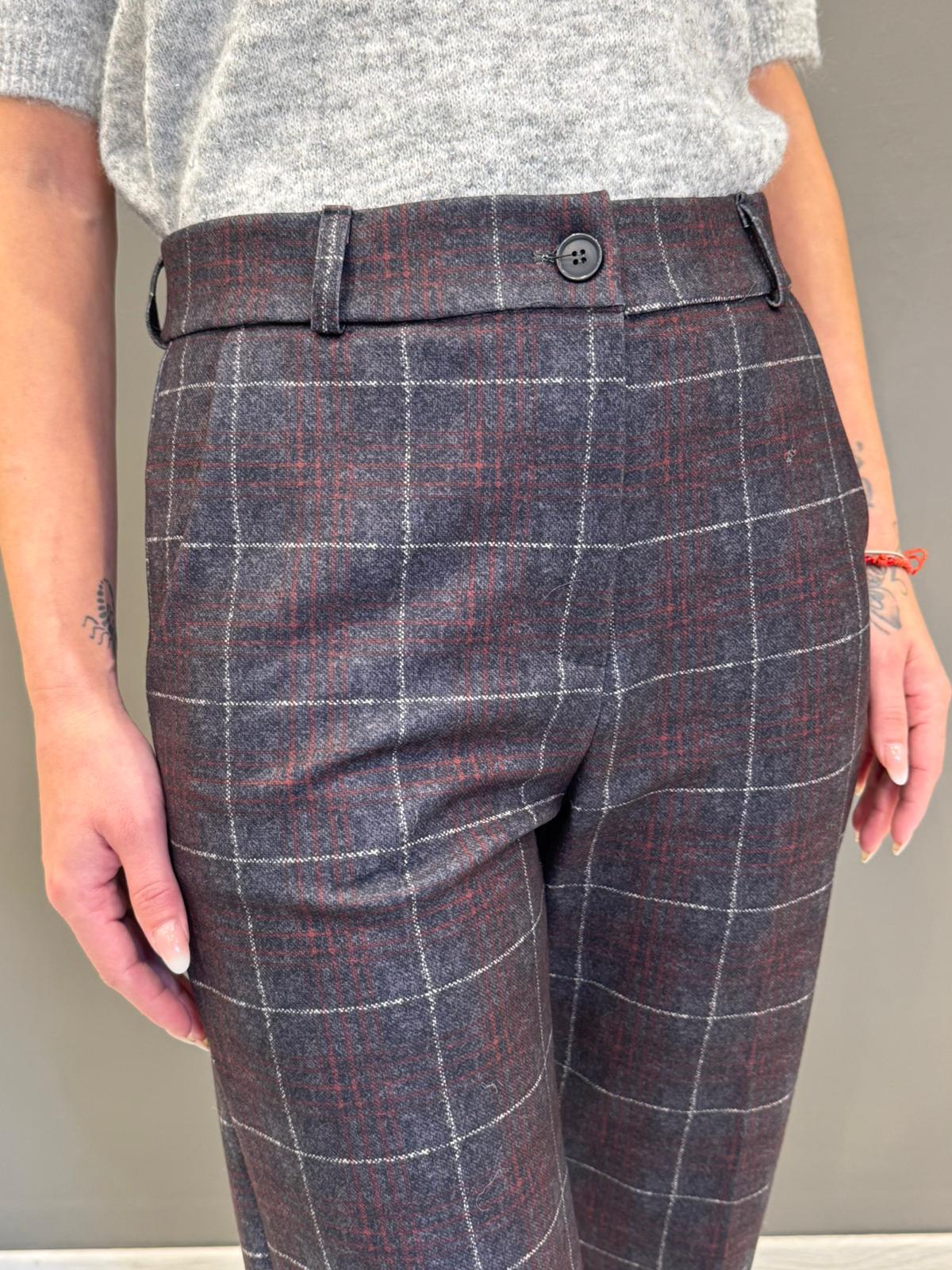Pantalone chek con risvolta CP25-605Q GR REALI 