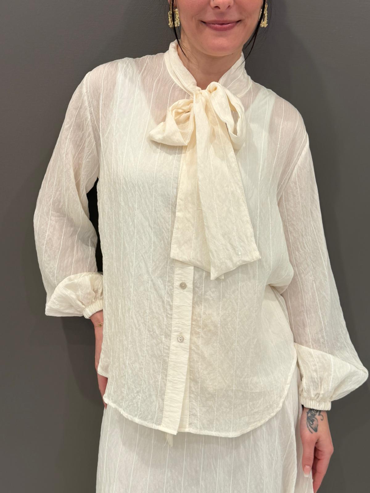 Camicia paillettes C10198 BU CRISTINA GAVIOLI 