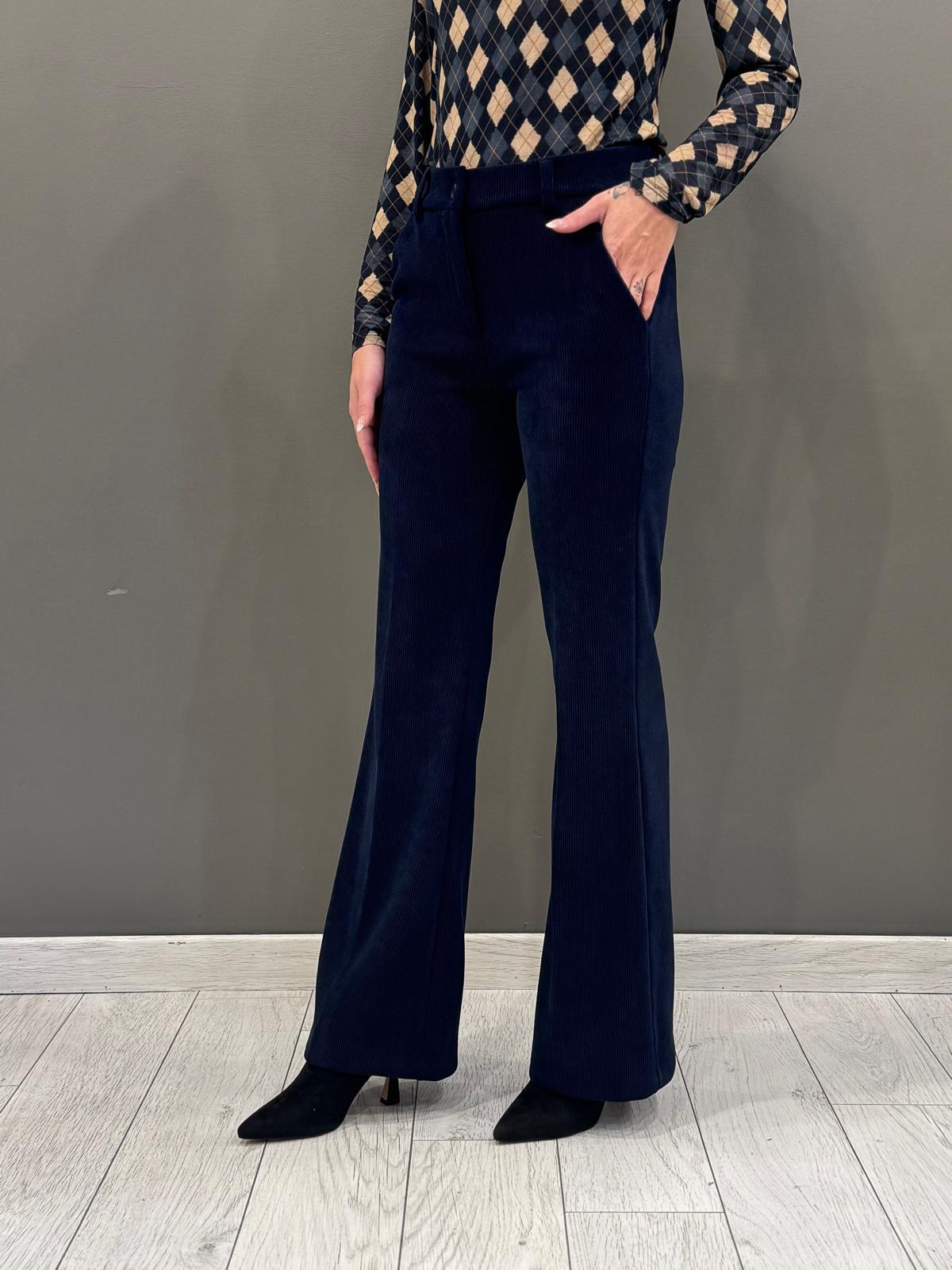 Pantaloni Flare in velluto CP22-59V BL REALI 