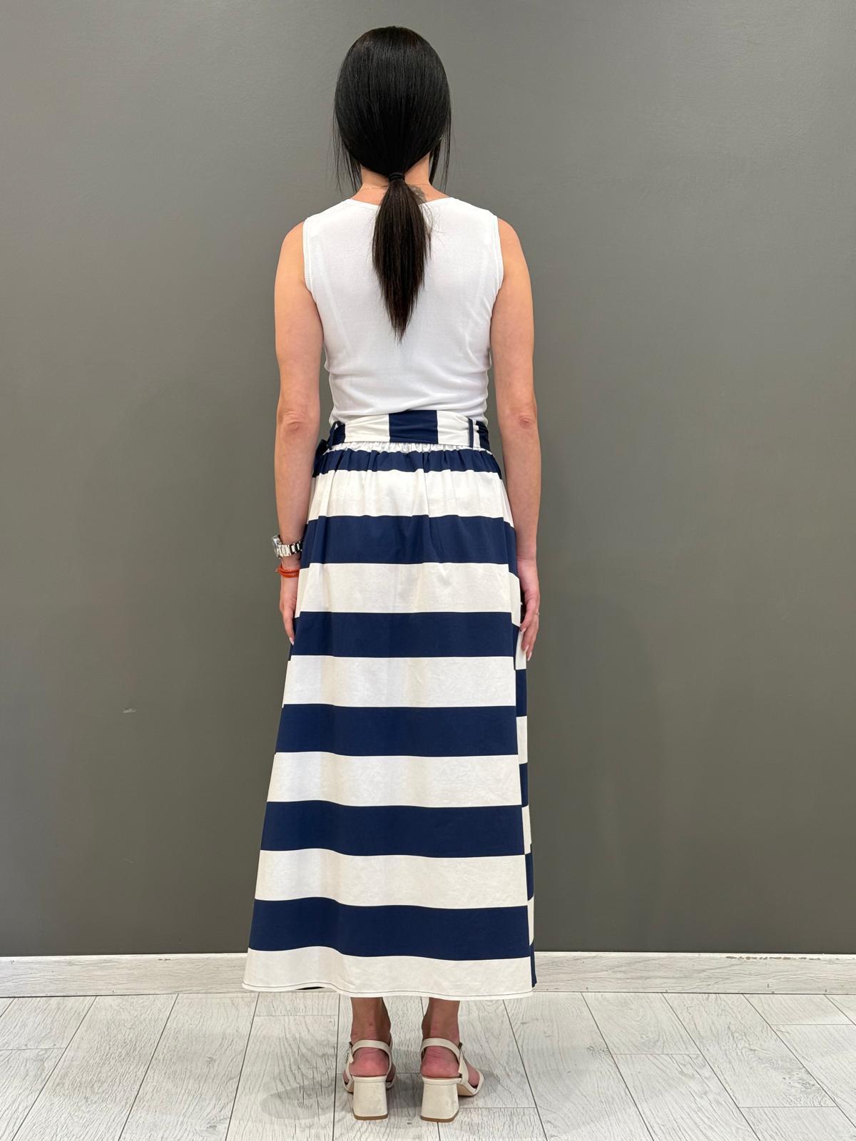 Gonna a righe con cintura CH259-25 003 CRISTINA GAVIOLI 