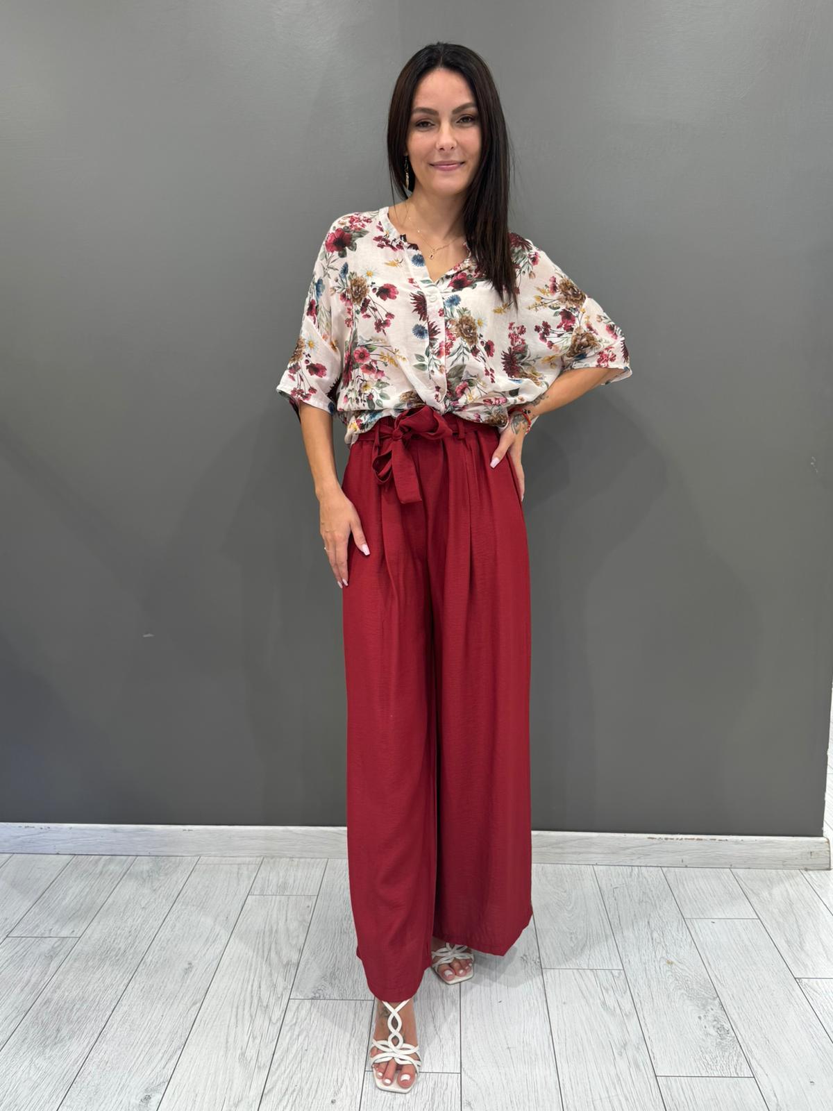 Camicia over in cotone e seta con stampa 9691 OR REBECCA 