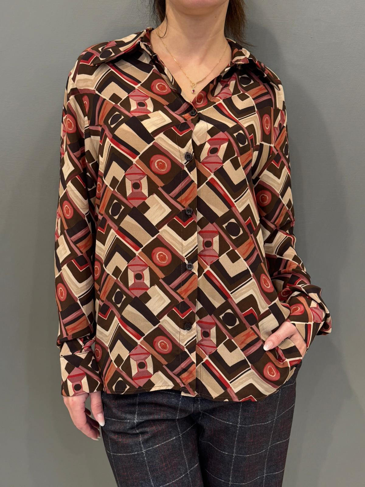 Camicia fantasia geometrica CC99-25 RO REALI 