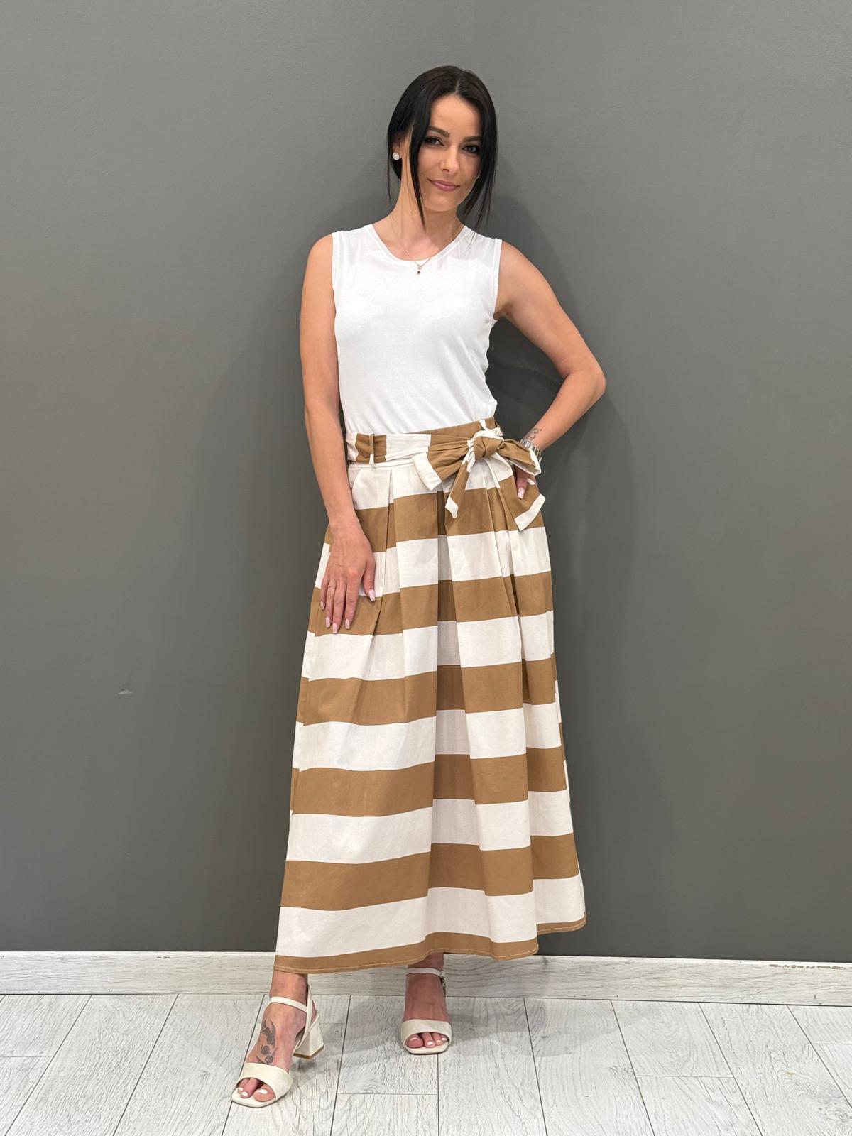 Gonna a righe con cintura CH259-25 002 CRISTINA GAVIOLI 