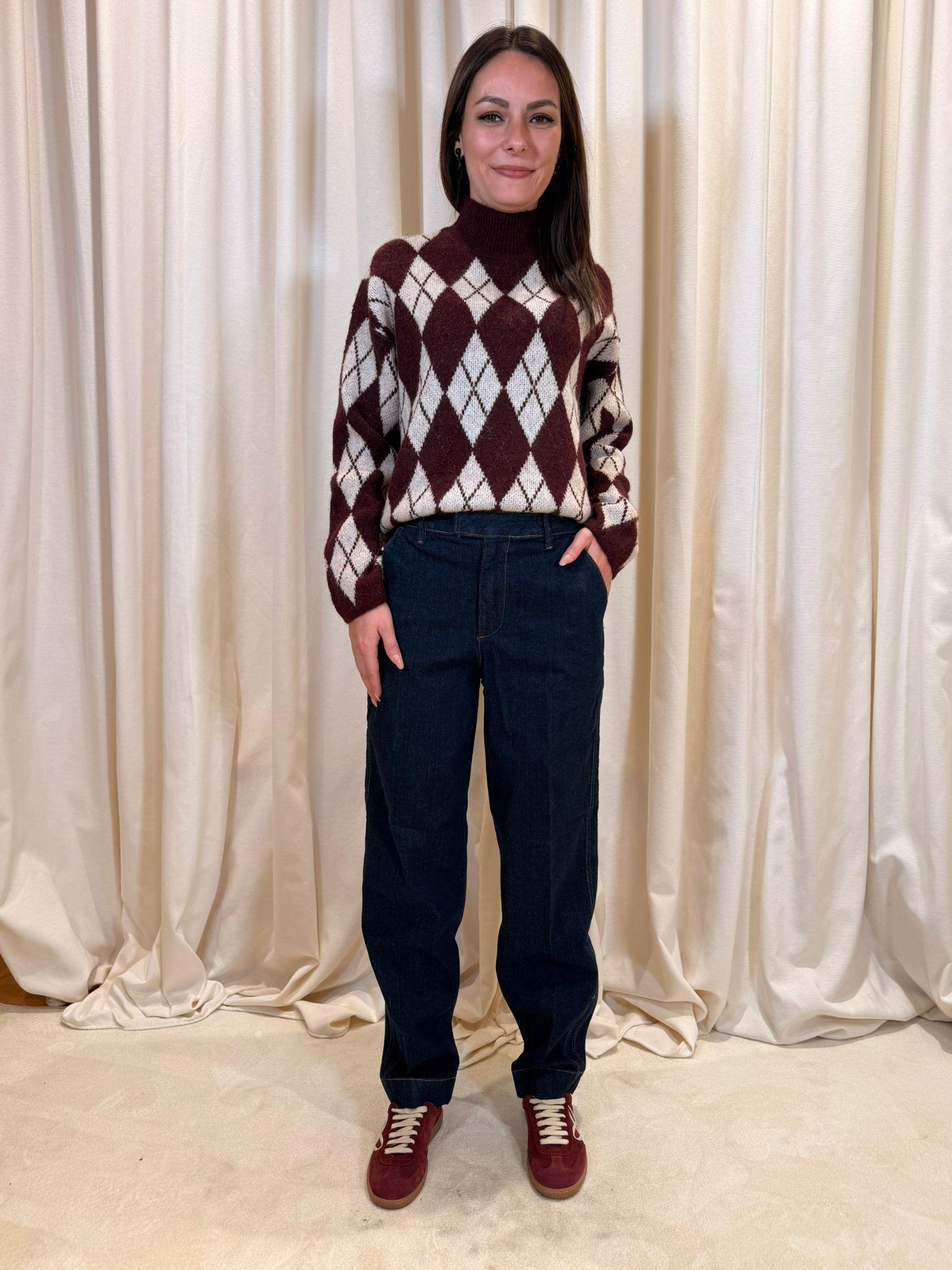 Maglia con motivo argyle<BR/> 20818116 900002215 B YOUNG 