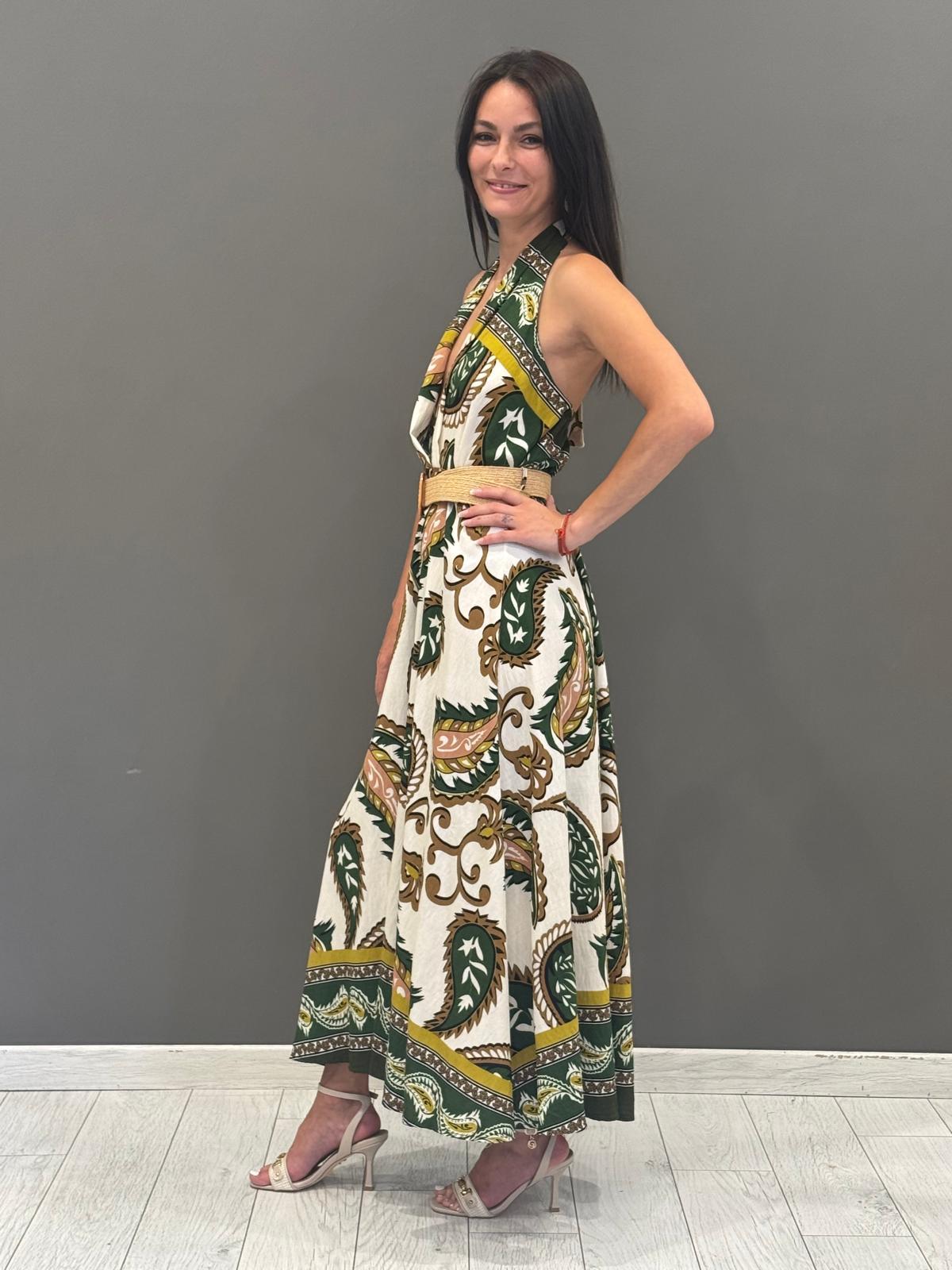 Abito lungo fantasia paisley